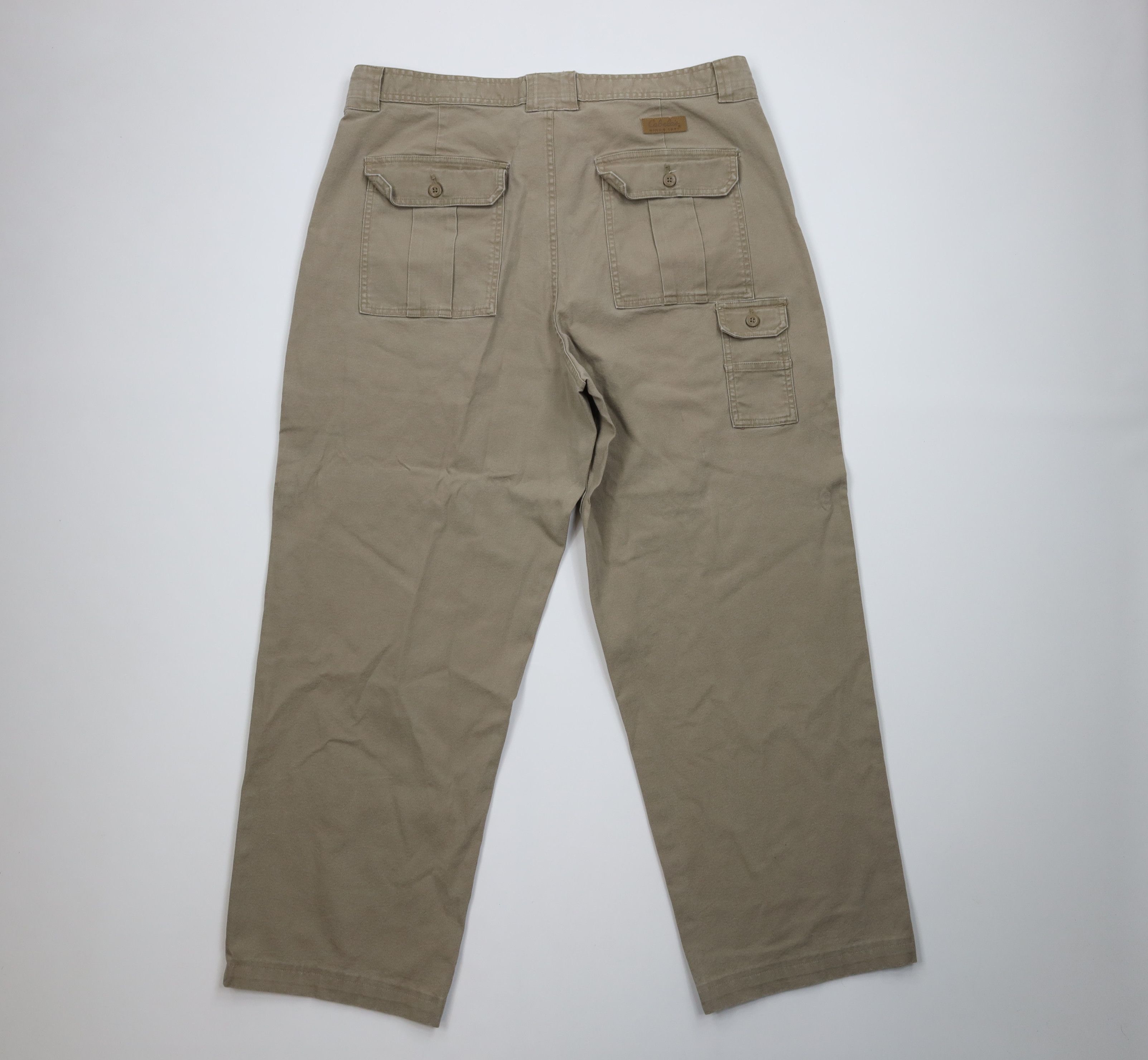 Cabelas Vintage Cabals Stretch Canvas Wide Leg Cargo Pants Beige Size US 40 / EU 56 - 8 Thumbnail