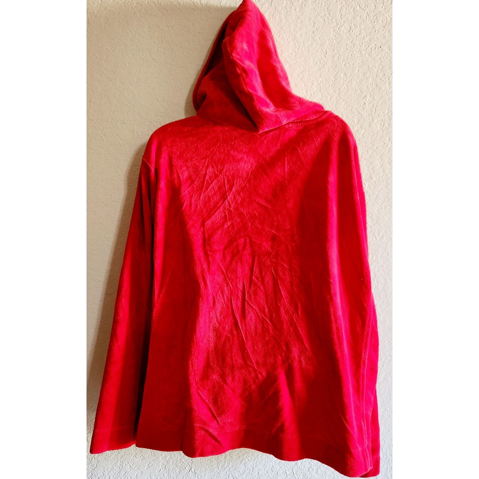 Other Bobbie Brooks Red Velour Full Zip Hoodie Pockets 2XL Plus Size XXL / US 16-18 / IT 52-54 - 4 Thumbnail