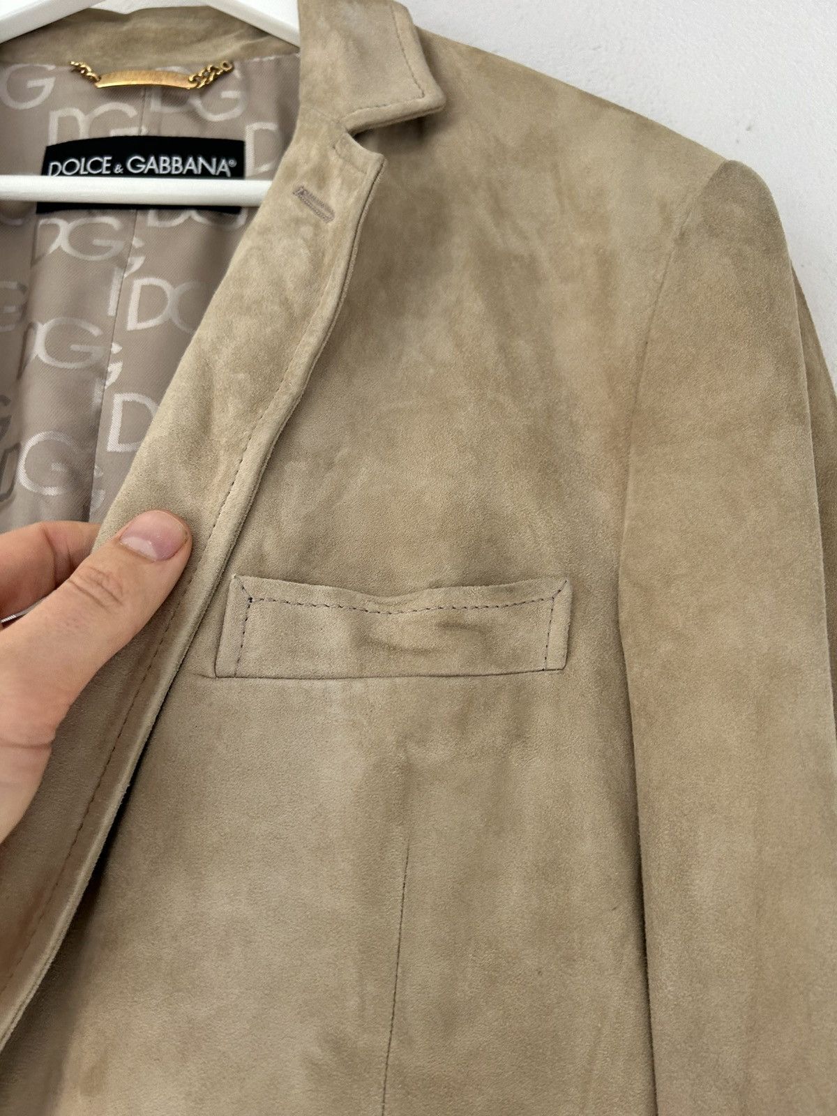 Dolce & Gabbana Dolce & Gabbana Beige Suede Blazer, Size 52 Size US L / EU 52-54 / 3 - 7 Thumbnail