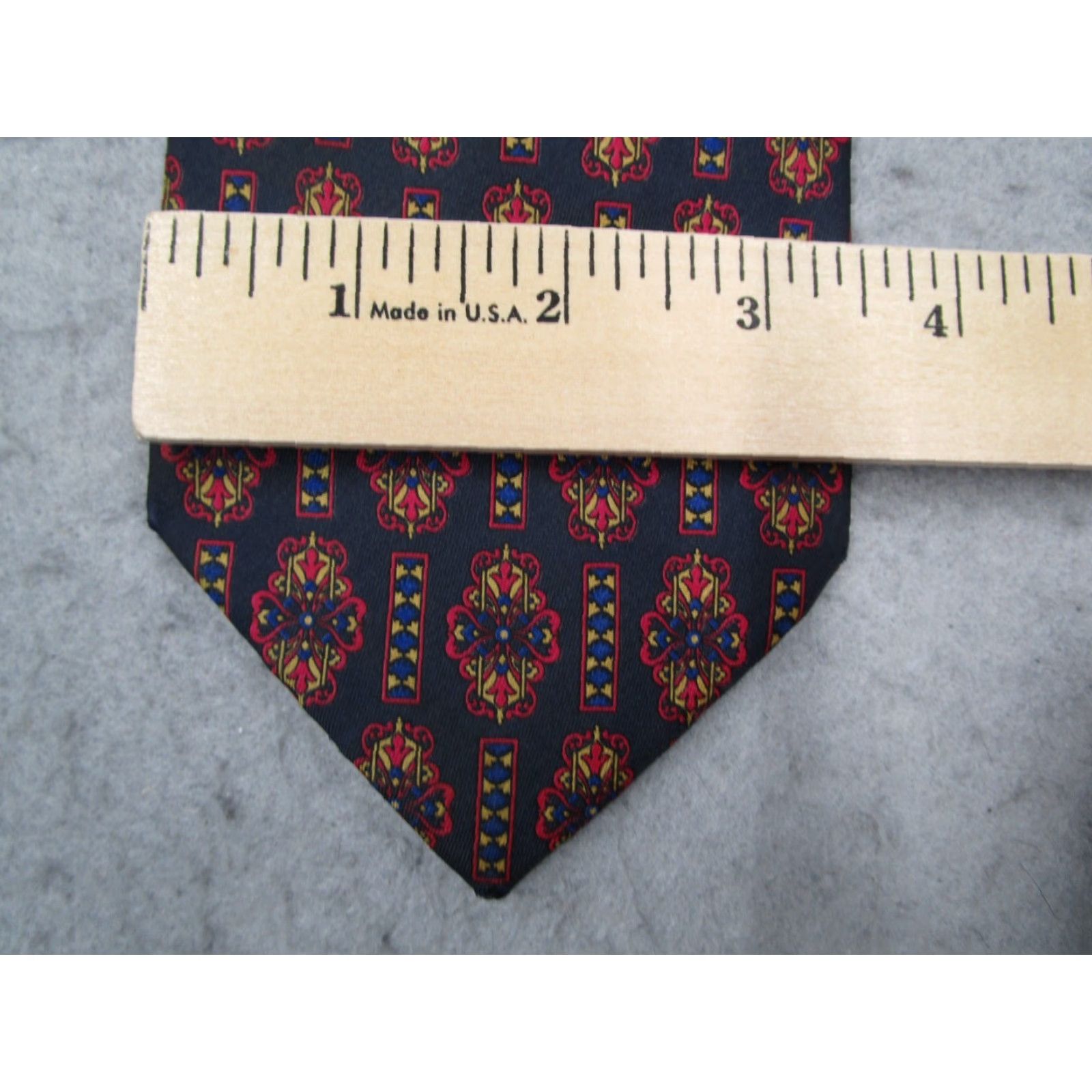 Vintage VINTAGE Lladro Men's Blue Silk Neck Tie Geometric Abstract Woven Classic 57-60 inches Spain Size ONE SIZE - 4 Thumbnail