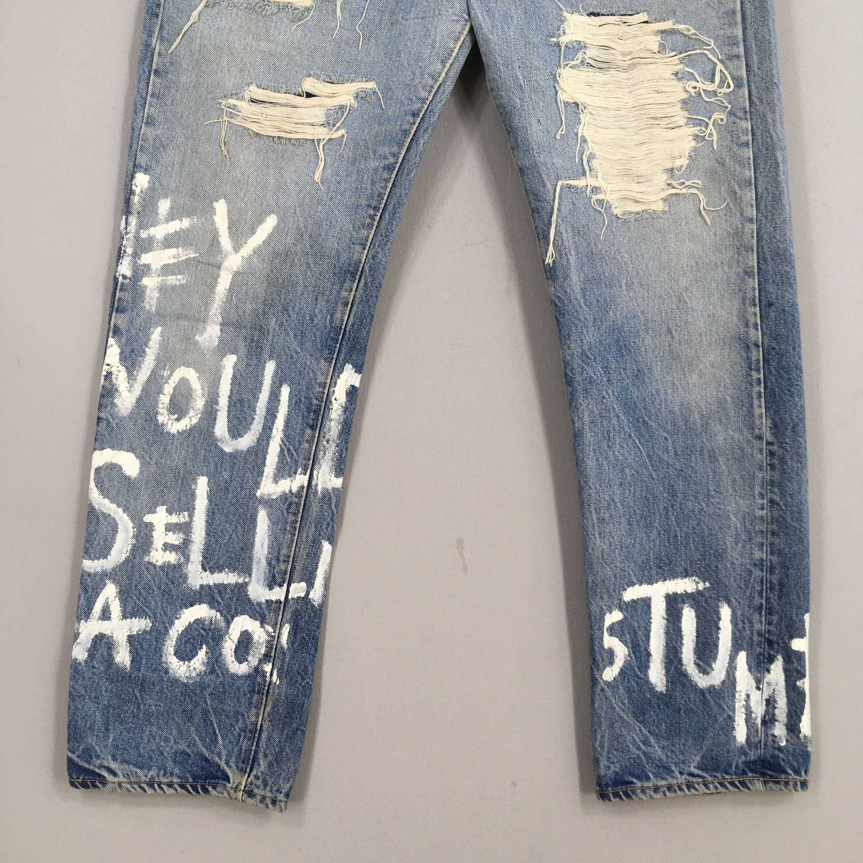 Levi's Size 28x28 Vintage 90s Levi's 501 Faded Blue Jeans S1452 Size US 28 / EU 44 - 4 Thumbnail
