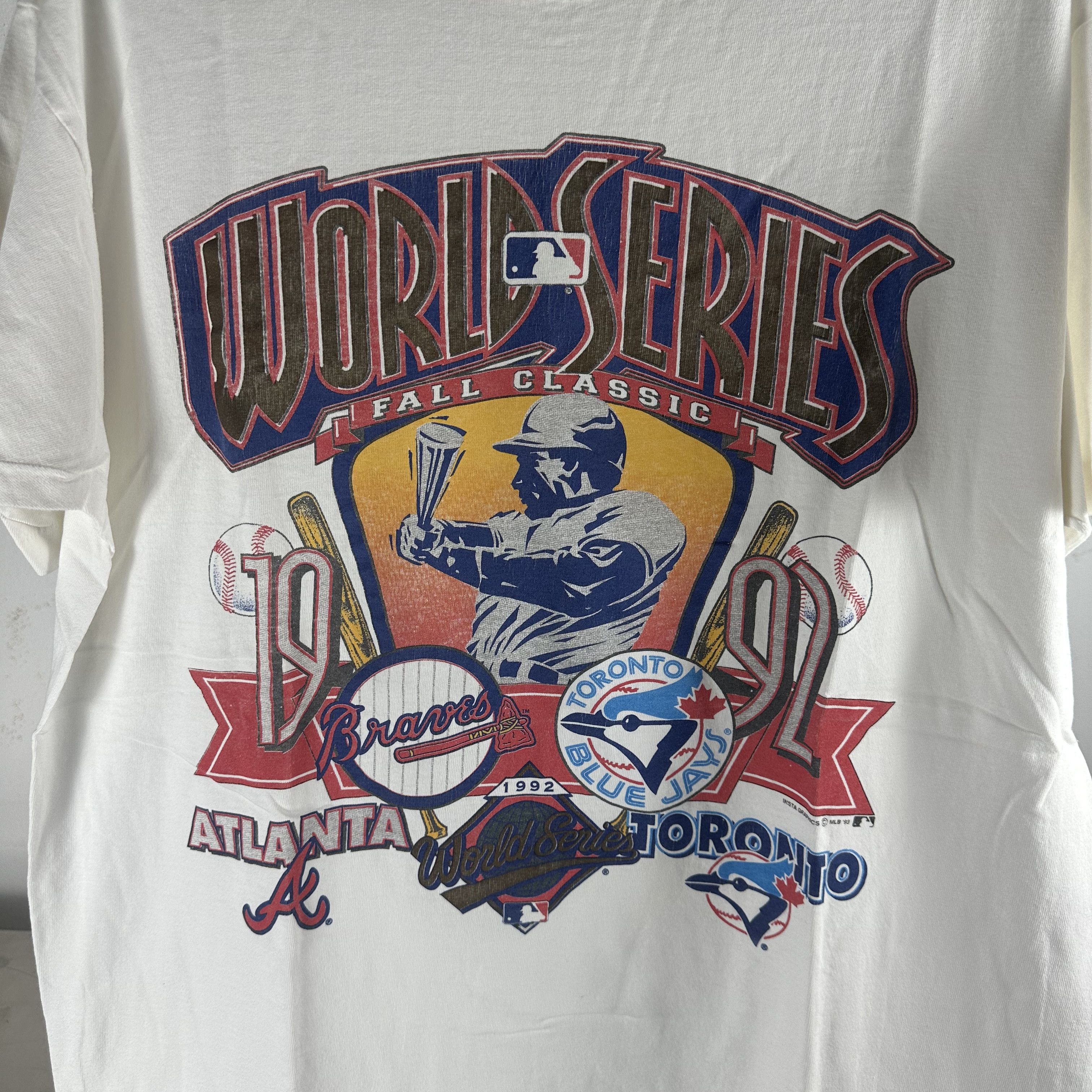 Vintage 1992 MLB World Series Braves VS Blue Jays Graphic T-shirt Size US XL / EU 56 / 4 - 2 Thumbnail