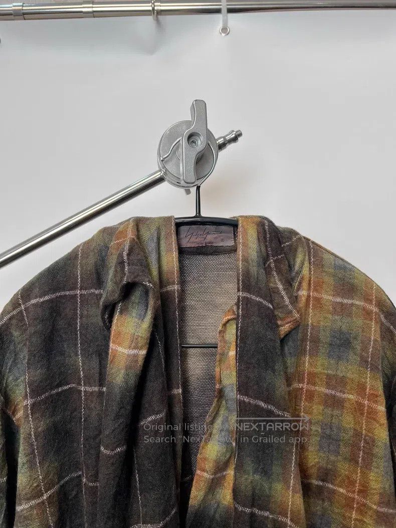 Yohji Yamamoto YOHJI YAMAMOTO Plaid Faded Wool and Polyester Bathrobe Coa Size US L / EU 52-54 / 3 - 4 Thumbnail