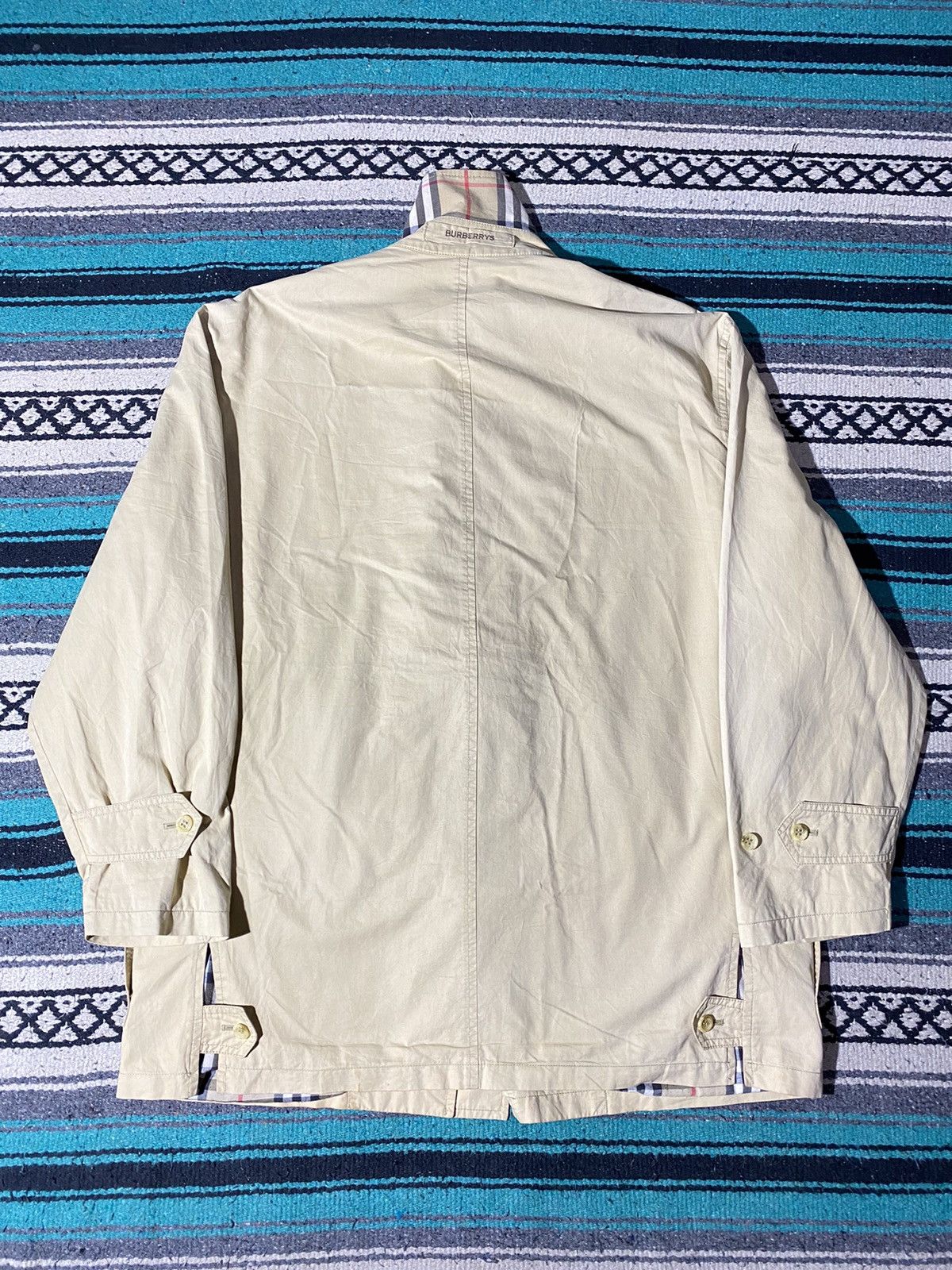 Burberry 90s Burberrys Nova Checkered Trench Coat Jacket Size US L / EU 52-54 / 3 - 4 Thumbnail