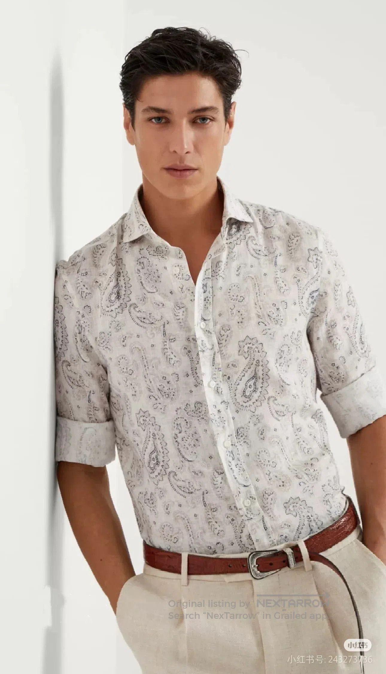 Brunello Cucinelli Brunello Cucinelli Men's Floral Print Shirt. Size US M / EU 48-50 / 2 - 7 Thumbnail