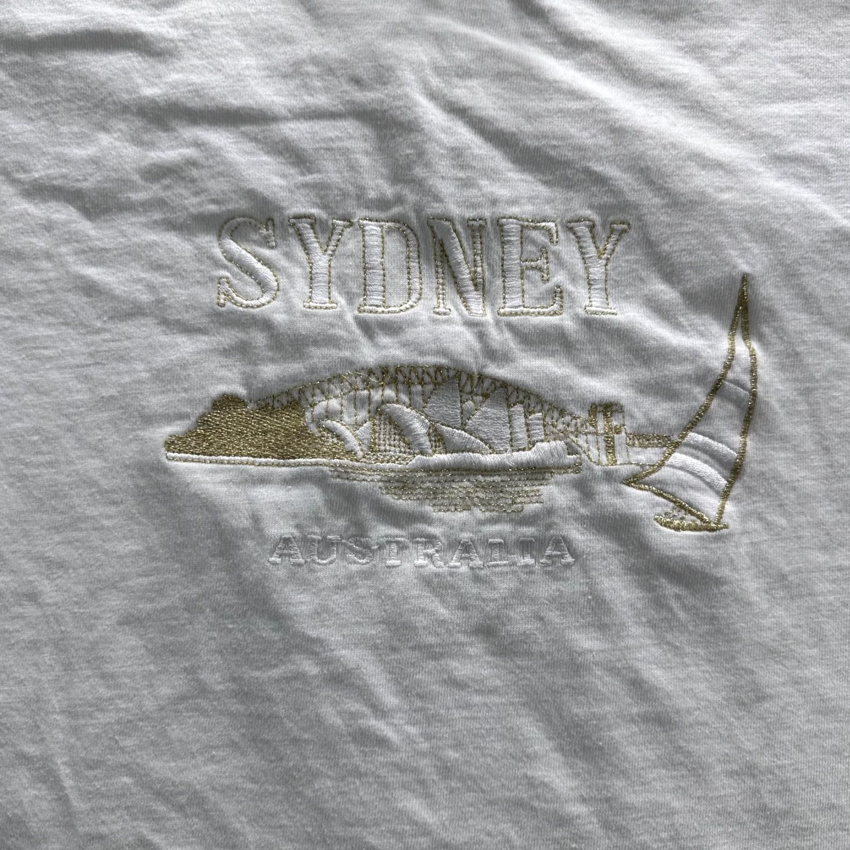 KangaROOS VINTAGE Sydney Australia Shirt Mens Medium White Kangaroo Embroidered Tee SS Size US M / EU 48-50 / 2 - 2 Thumbnail