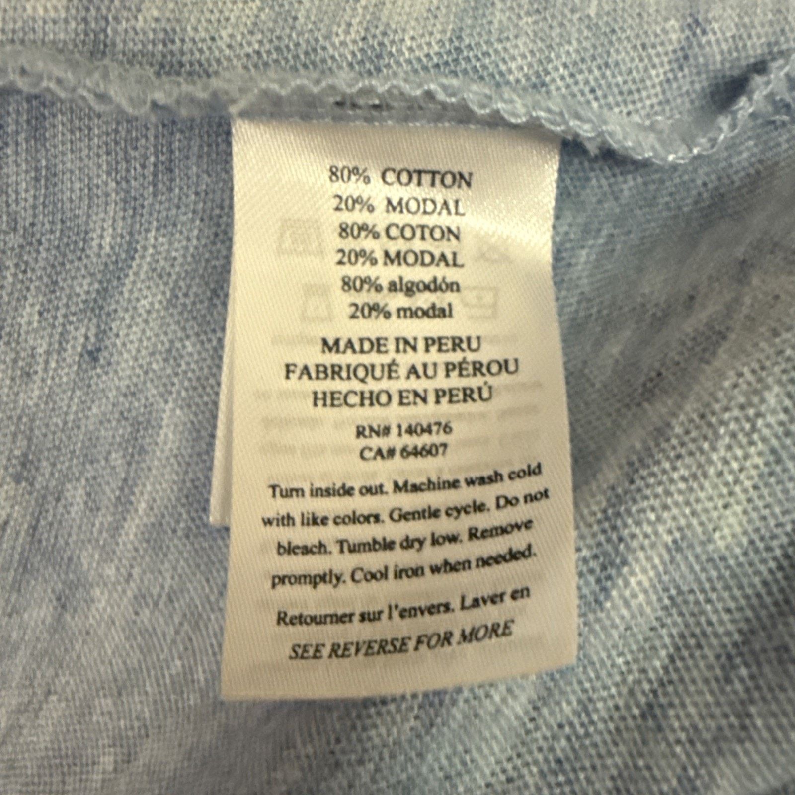 Faherty Faherty Vintage Chambray Tee Mens XXL Blue Heather Cotton Size US XXL / EU 58 / 5 - 11 Thumbnail