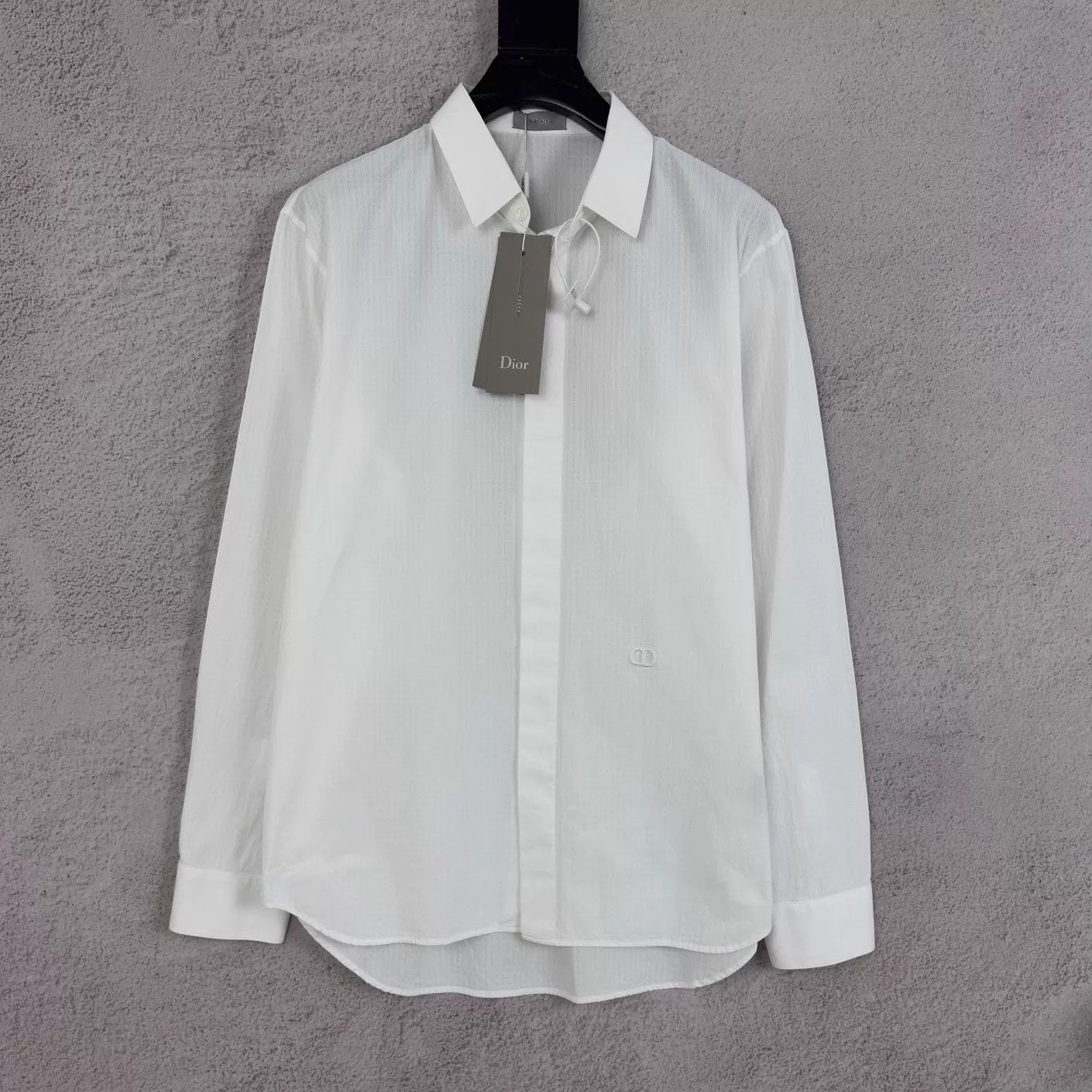 Dior Dior Cotton Jacquard CD Embroidery White Shirt 41 L Size US L / EU 52-54 / 3 - 1 Thumbnail