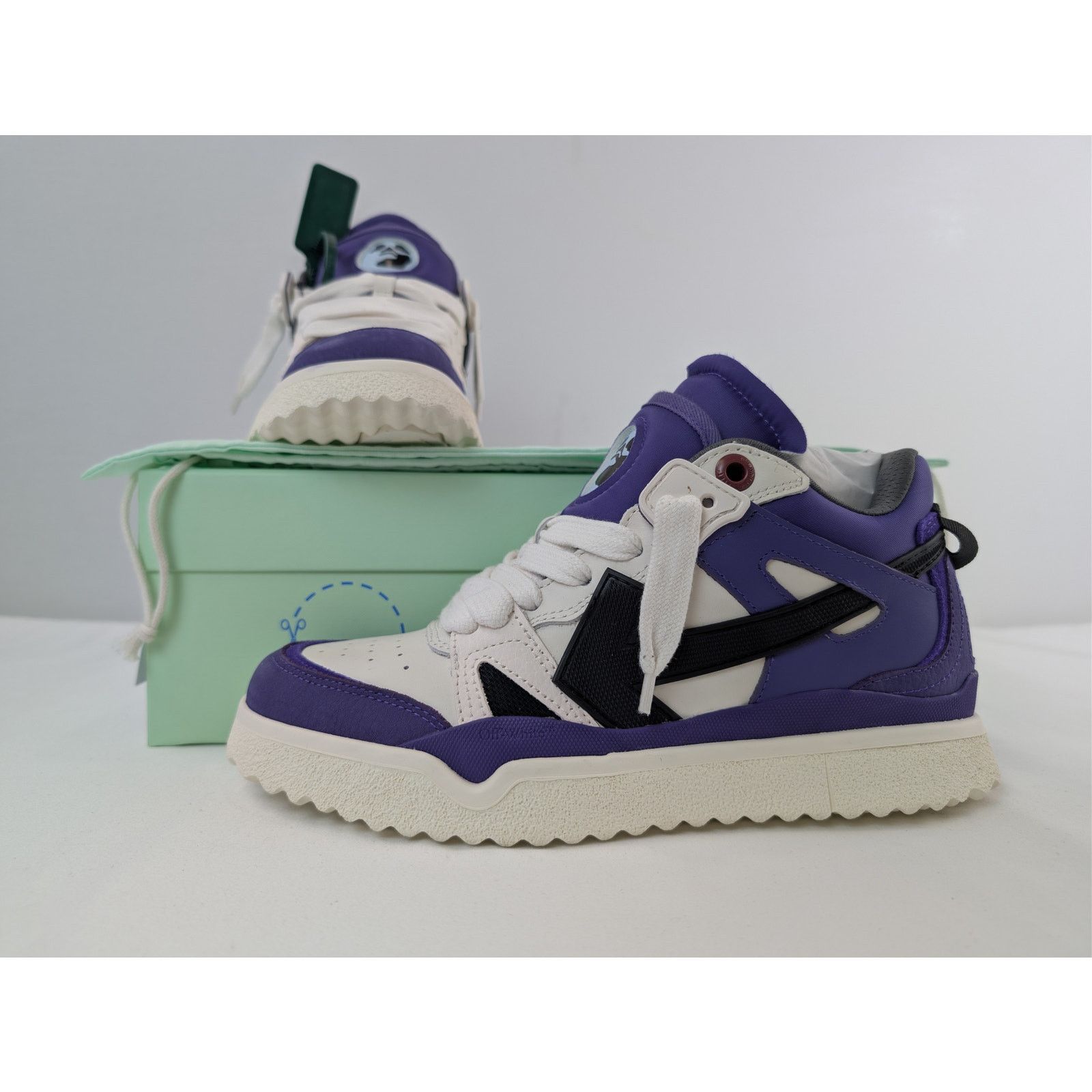 Off-White o1rshd1 Mid Top Sponge Sneakers in Purple/Black Size US 7 / EU 40 - 20 Thumbnail