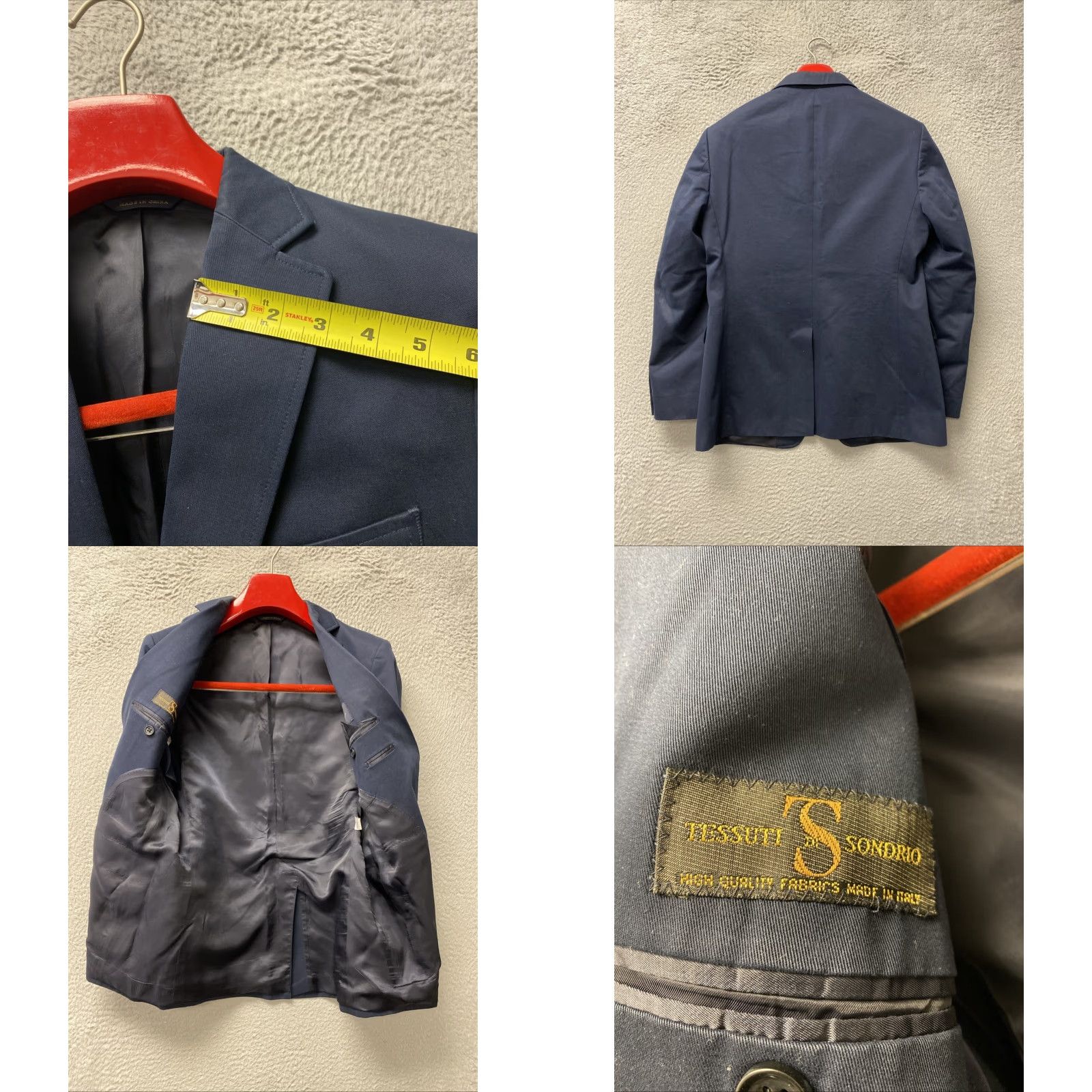 Banana Republic Banana Republic Blazer Mens 38S Slim Fit Cotton Blend Navy Blue Sport Coat Regular Notch Lapel 2-Button Front Inner Pockets Single-Breastedدام Size 38R - 8 Thumbnail