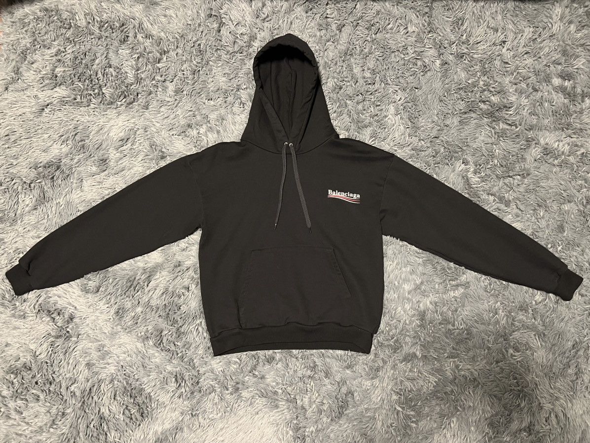 Image of Balenciaga Black Campaign Hoodie, Men's (Size Small)