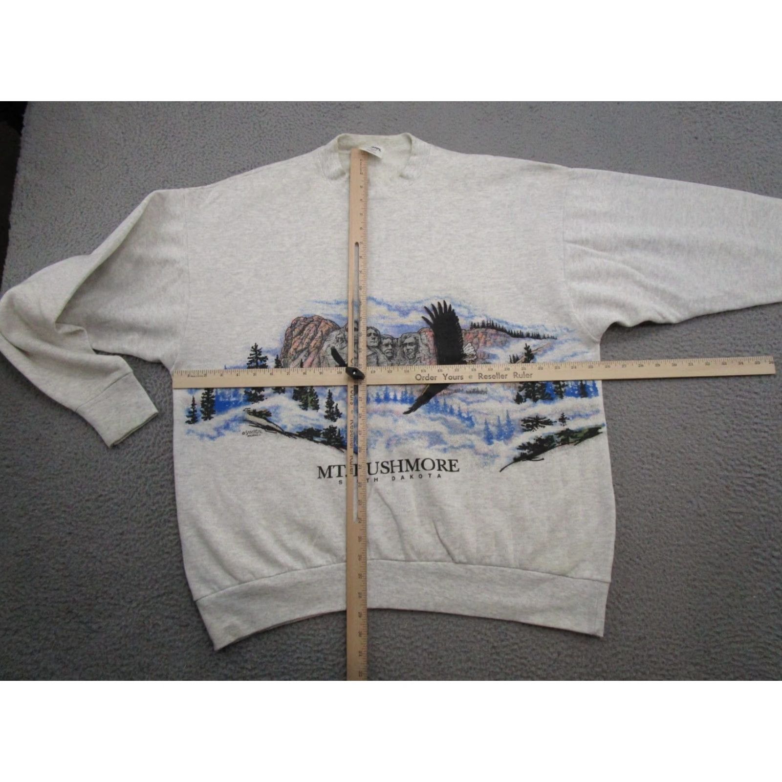Vintage VINTAGE San Segal Sweatshirt Mt Rushmore South Dakota Nature Wrap Around SZ 2X Gray Mens Big 2X Pullover Size US XXL / EU 58 / 5 - 6 Thumbnail