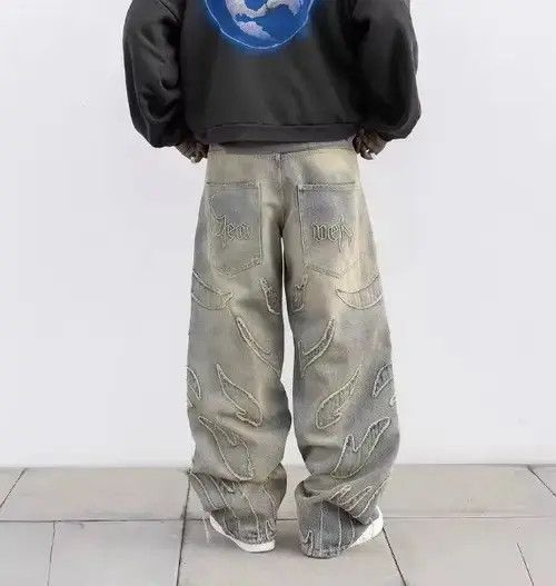 Jean Manami x Rieko Jeans Patchwork Gothic Raw Edge Embroidered Size US 34 / EU 50 - 2 Thumbnail