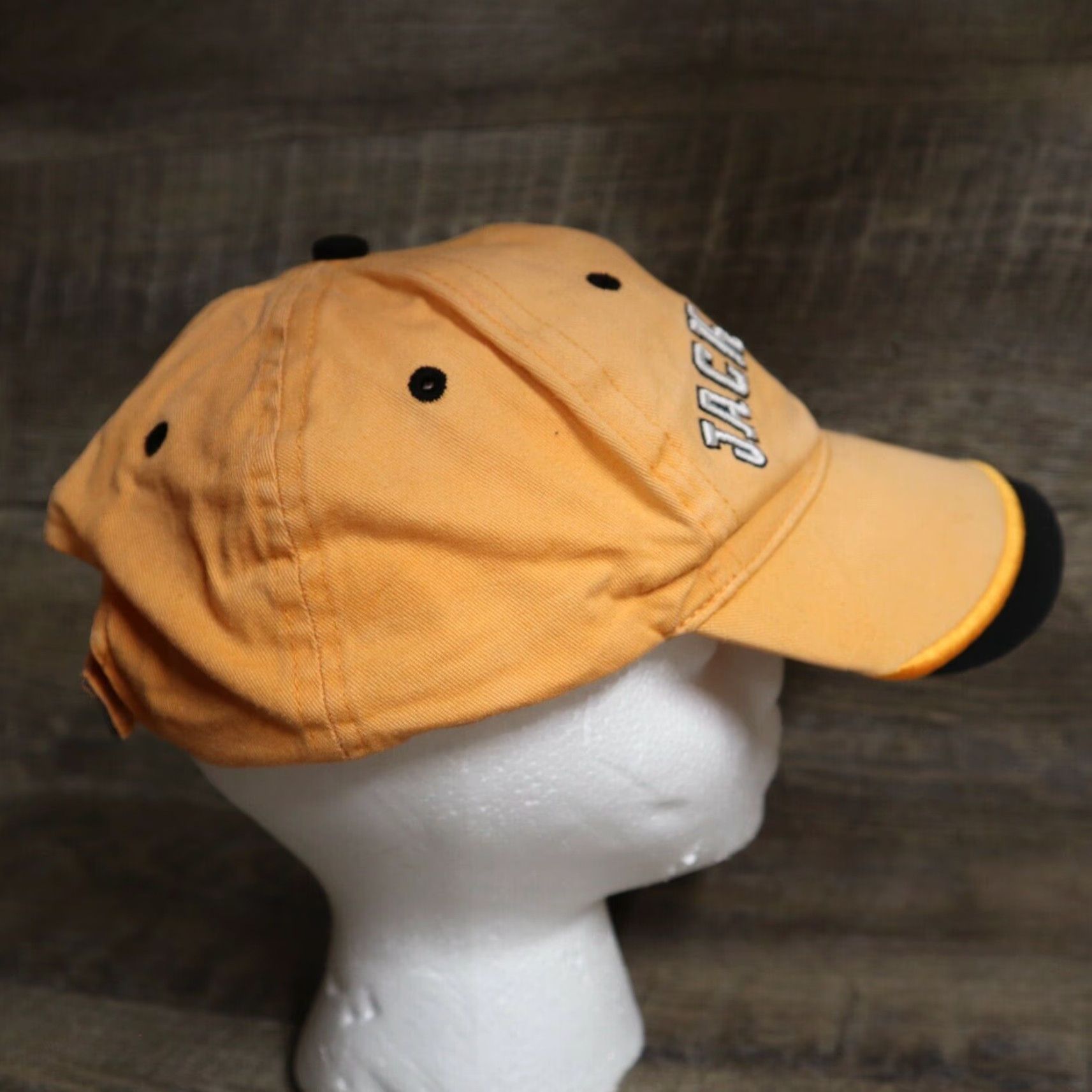 Vintage JACKSONVILLE Florida Orange Adjustable Adult Baseball Cap Hat Mens Baseball Cap Orange Beach Theme Velcro Strap Fahrenheit headwear company Adjustable Size ONE SIZE - 4 Thumbnail