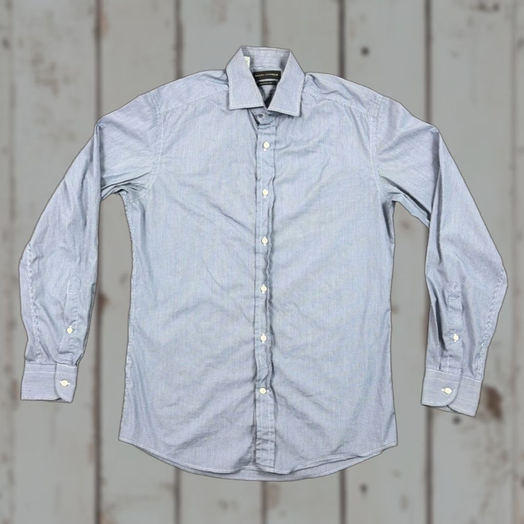 Ralph Lauren Ralph Lauren Shirt Mens M Blue Check Tailored Black Label Made In Italy Size US M / EU 48-50 / 2 - 1 Thumbnail