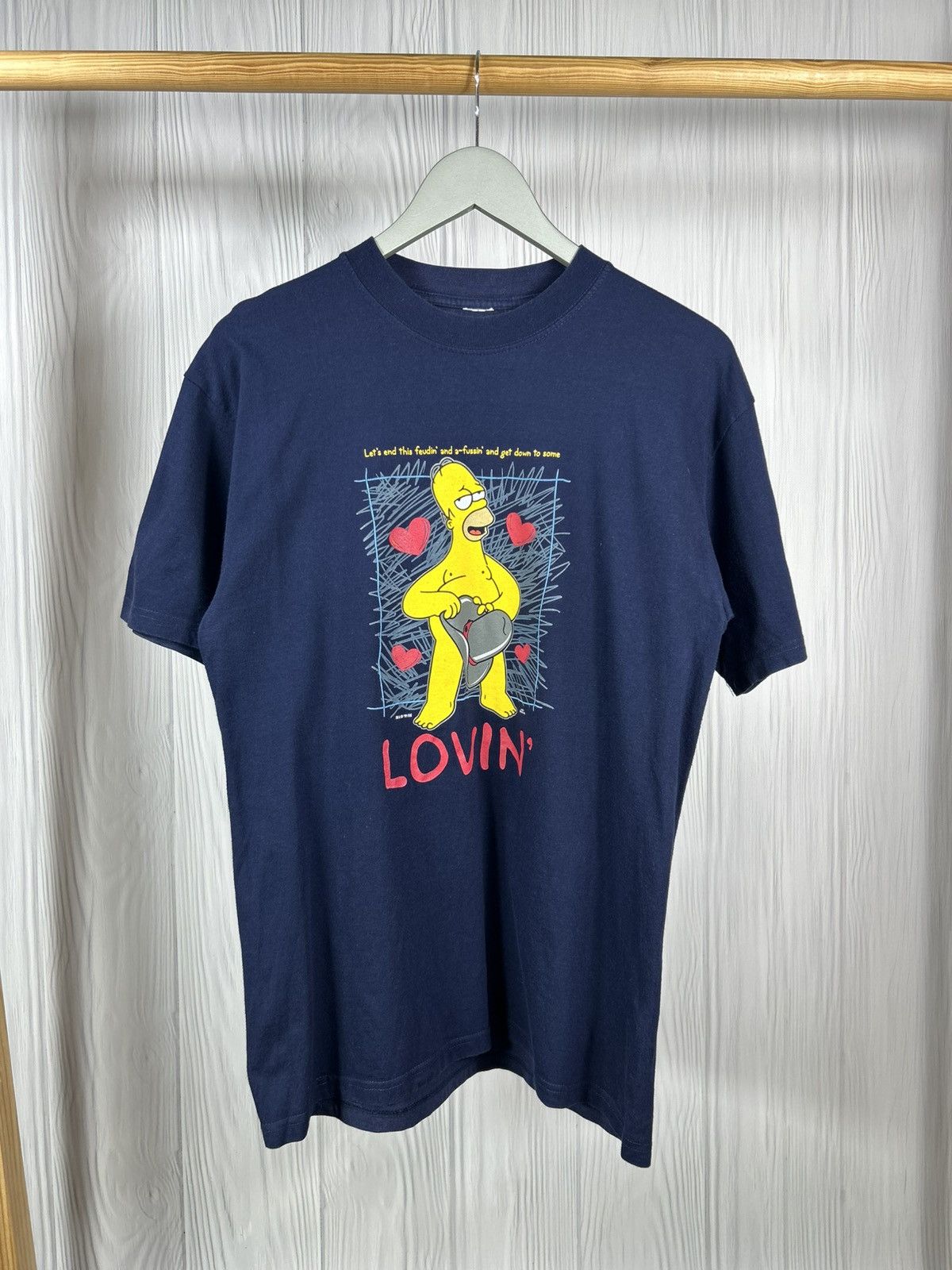 Vintage Vintage 1999 The Simpsons Homer Lovin T-Shirt Lets End … Size US M / EU 48-50 / 2 - 1 Thumbnail