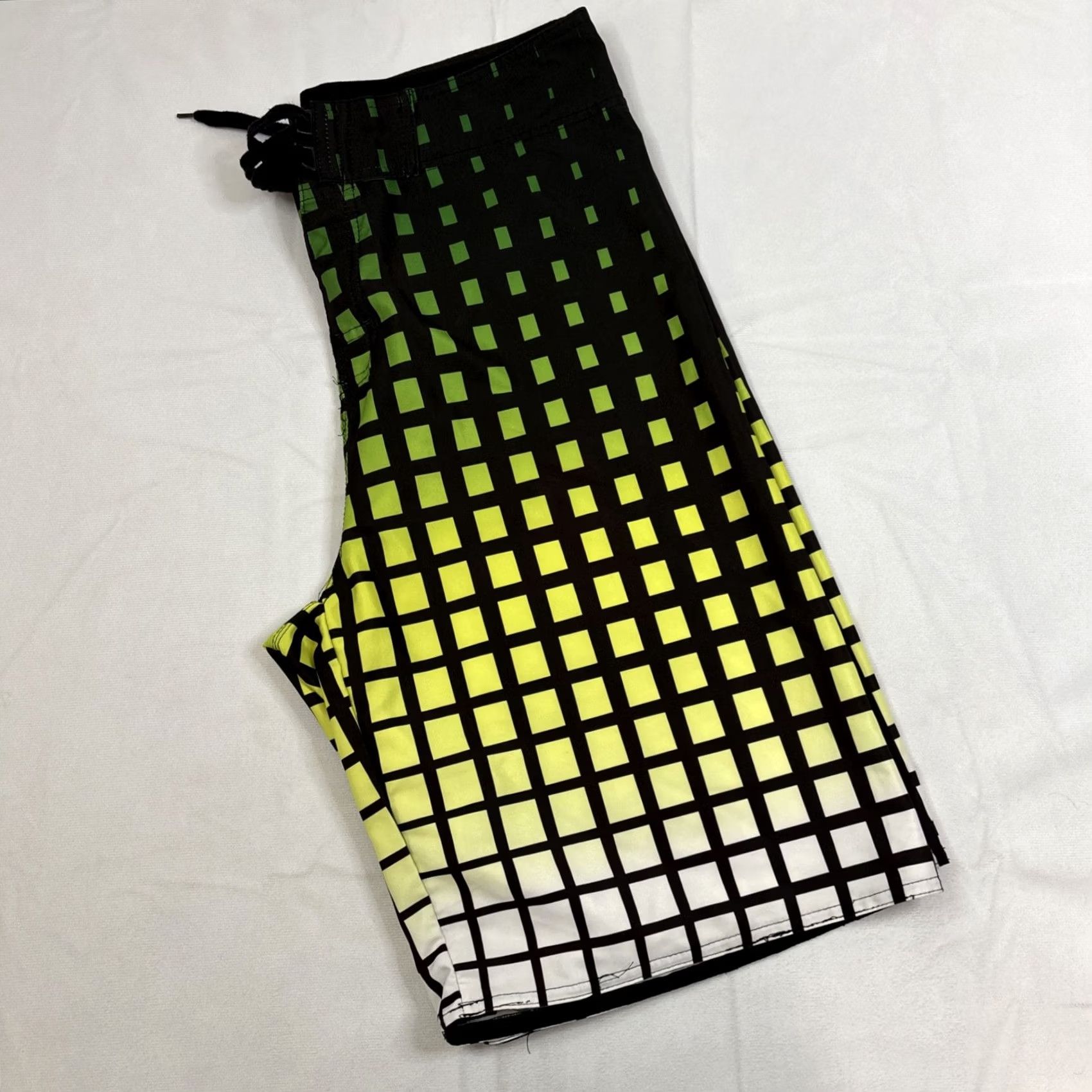 Burnside VINTAGE Burnside Swim Trunks Board Shorts Men's Size 30 Green Yellow Geo Drawstring Size US 30 / EU 46 - 4 Thumbnail