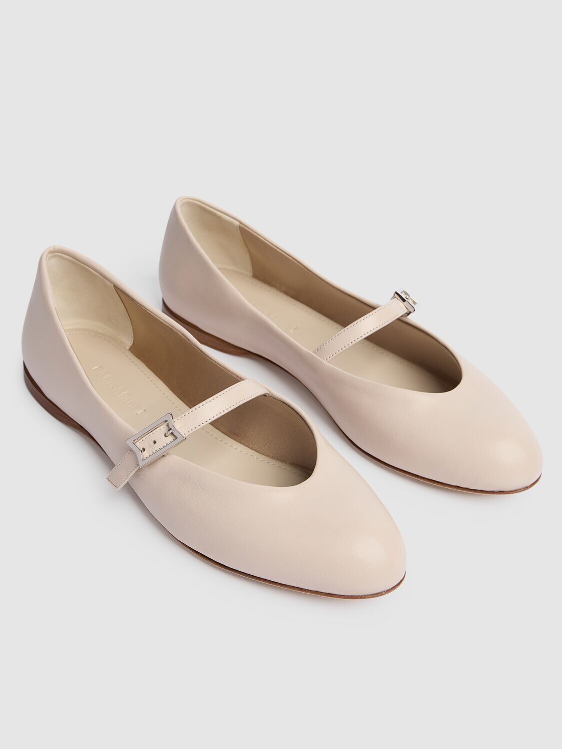 Max Mara MAX MARA MMBallet $695 Ice Nappa Leather Flats Size US 6 / IT 36 - 2 Thumbnail