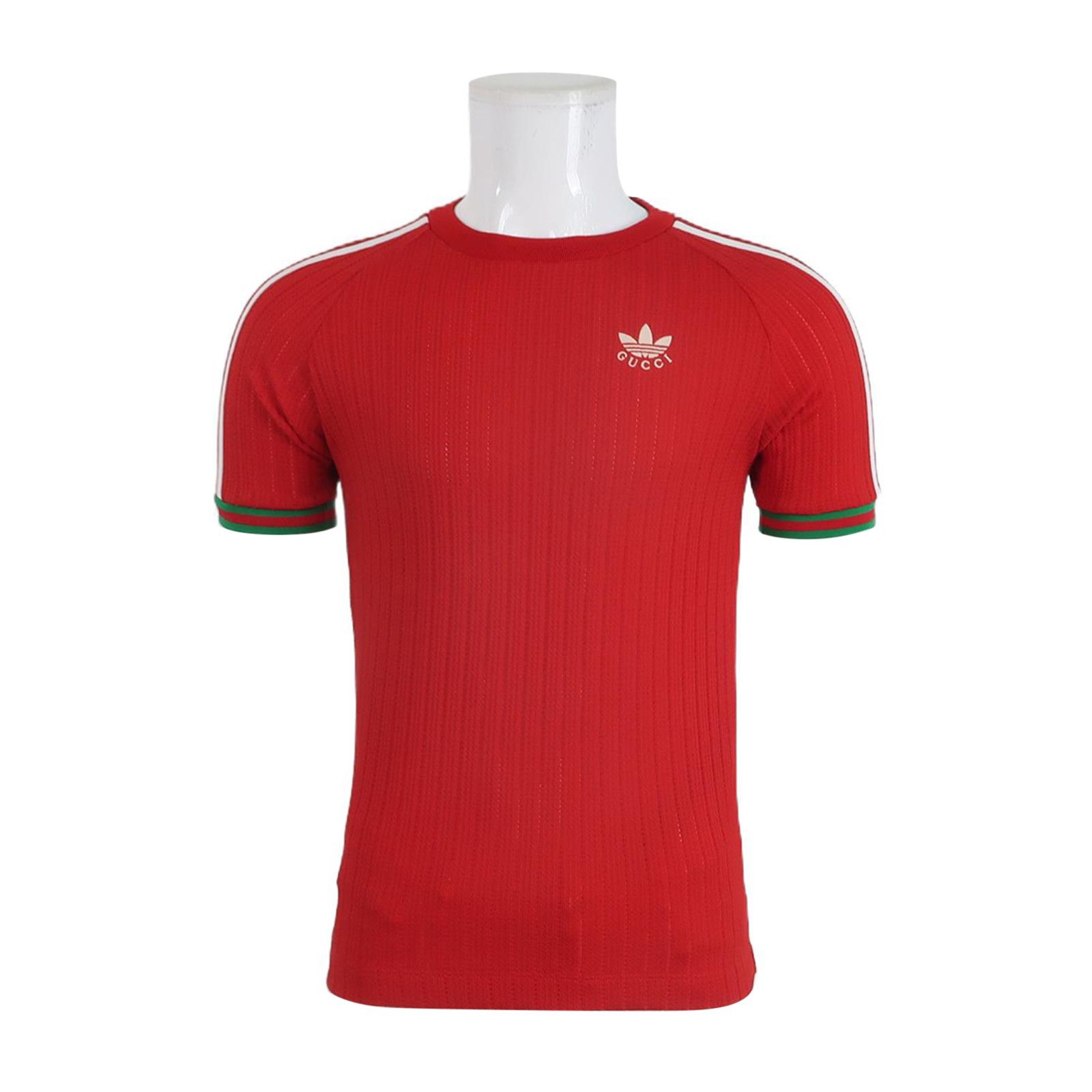 Gucci Adidas x Gucci Red Striped Logo T-Shirt XS Size US XS / EU 42 / 0 - 1 Thumbnail