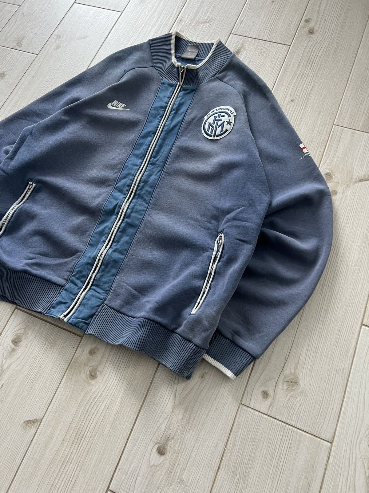 Nike Nike Vintage Inter Milan Zip Hoodie Faded 08/09 Size US XL / EU 56 / 4 - 5 Thumbnail