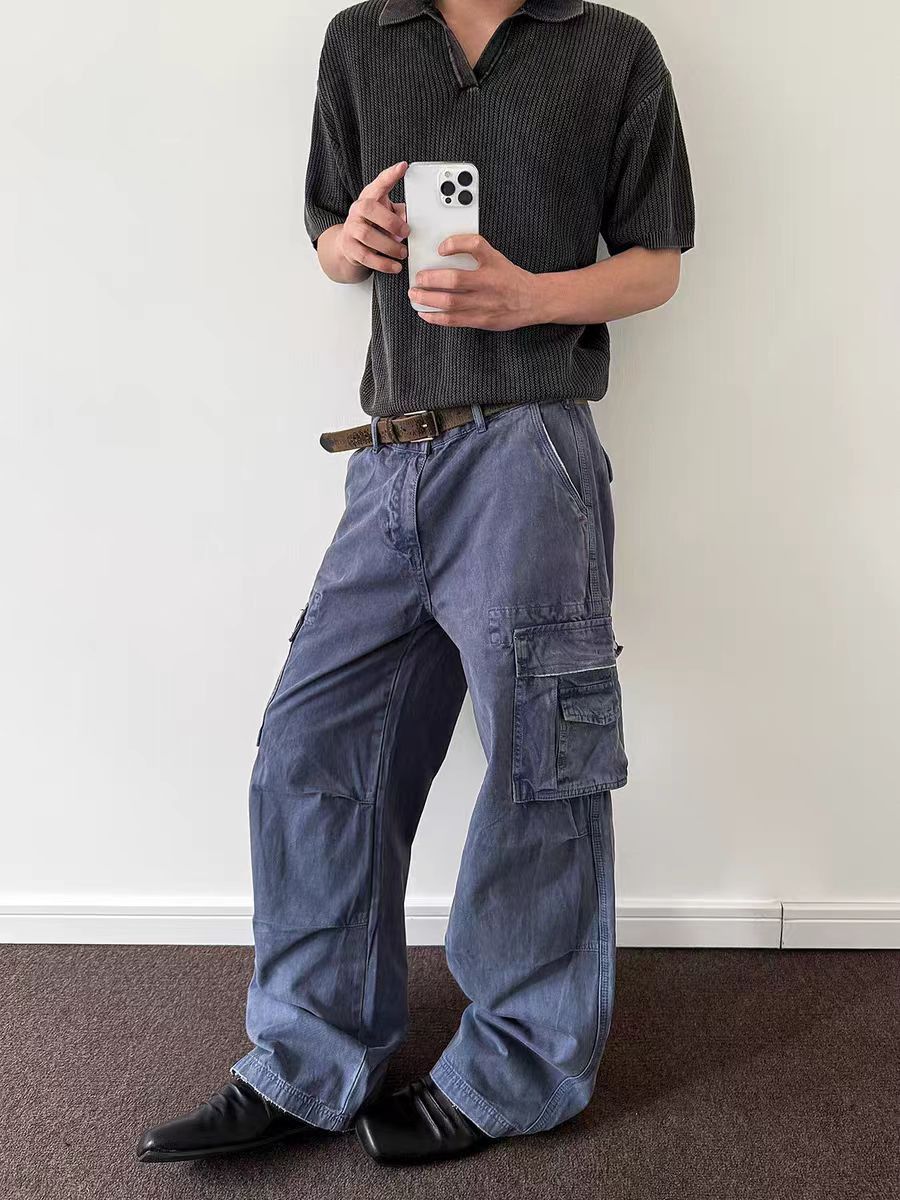Japanese Brand × Jean Washed vintage workwear baggy casual jeans Size US 34 / EU 50 - 4 Thumbnail