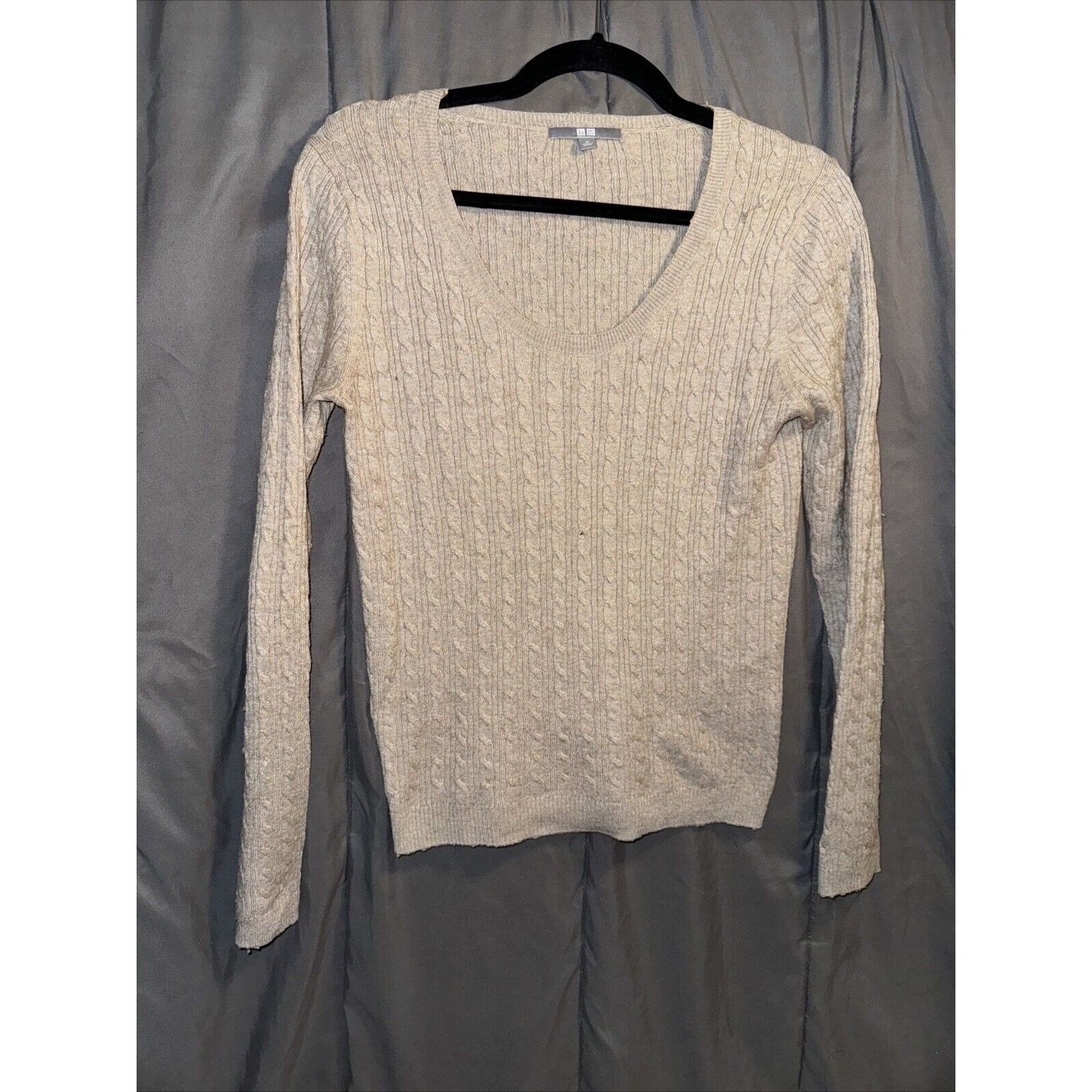 Uniqlo Uniqlo Cable Knit Womens Sweater Blend Medium Beige Scoop Ne Size M / US 6-8 / IT 42-44 - 11 Thumbnail