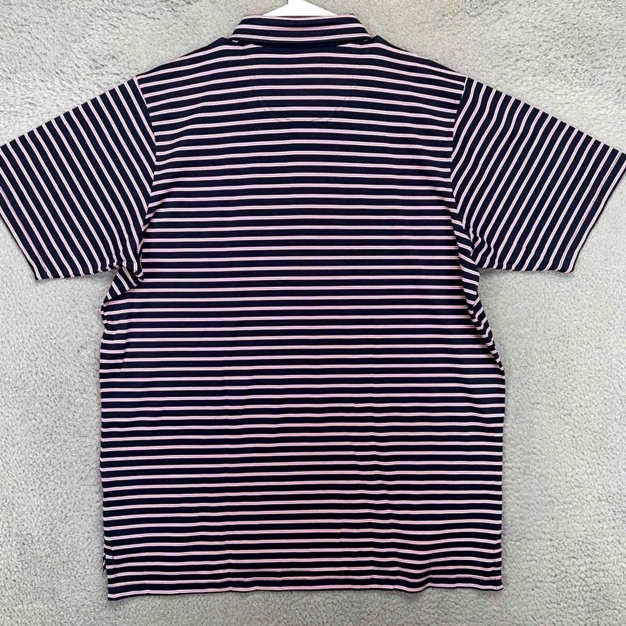 Vintage FG Tech Golf Polo Shirt Adult XL Navy Pink Striped Athletic Short Sleeve Rugby Size US XL / EU 56 / 4 - 3 Thumbnail