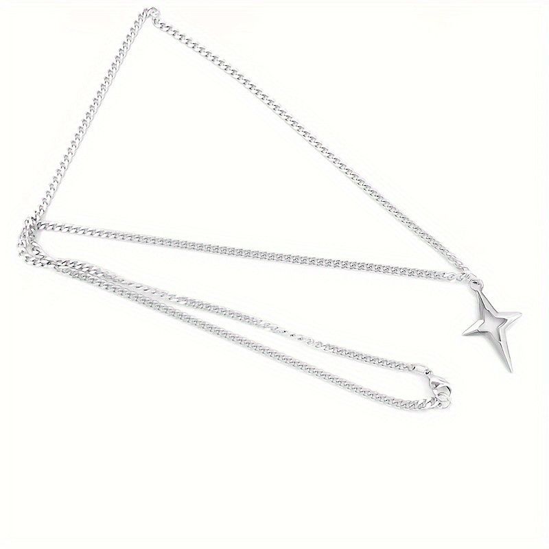Vintage Cross Star Shape Pendant Necklace Size ONE SIZE - 4 Thumbnail