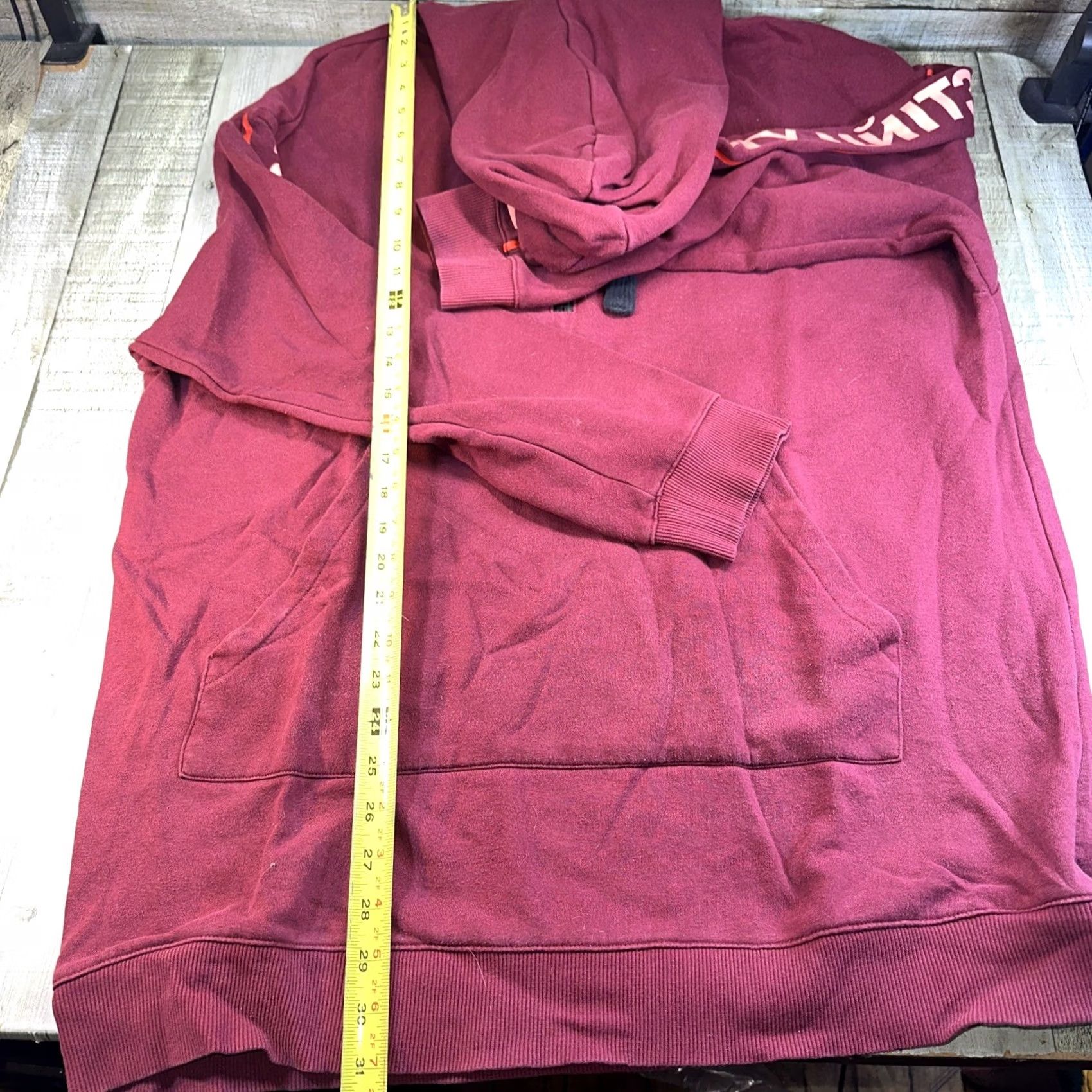 Vintage Divided Humanity United Hoodie Womens L Red 1/4 Zip Pullover Cap Sleeve Hooded Pockets All Seasons Size L / US 10 / IT 46 - 5 Thumbnail