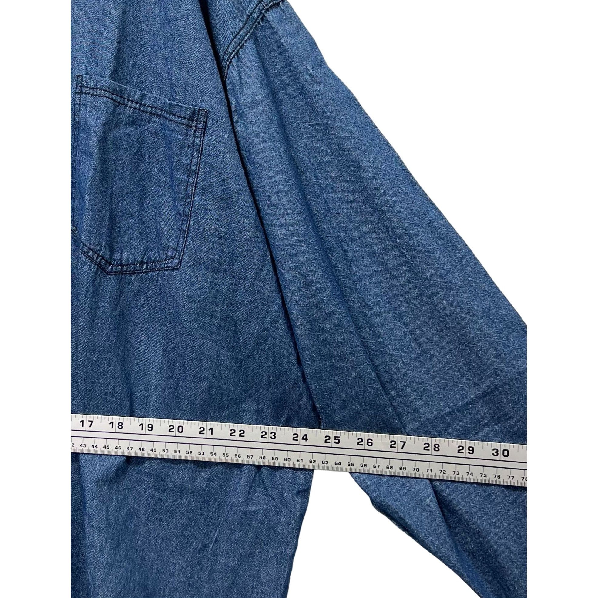 rue21 Rue 21 - Women's Chambray Long Sleeve Button Down Shirt With Size 3XL / US 20-22 - 4 Thumbnail
