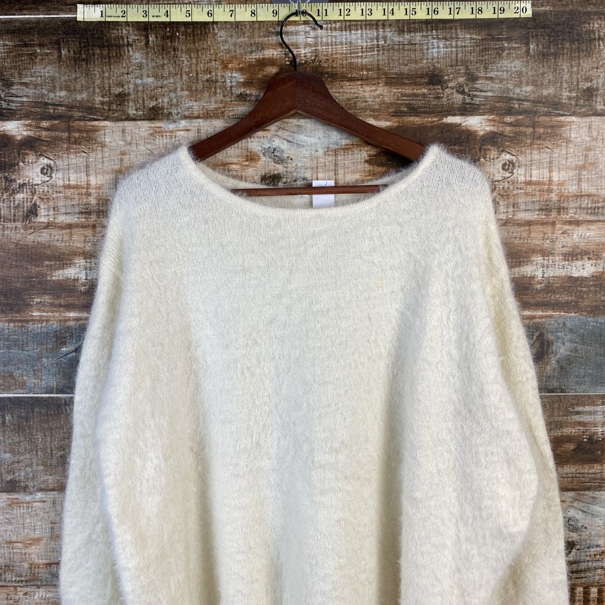 Homespun Knitwear DL Japan fur shaggy vintage White Knitwear #C1081 Size XL / US 12-14 / IT 48-50 - 5 Thumbnail