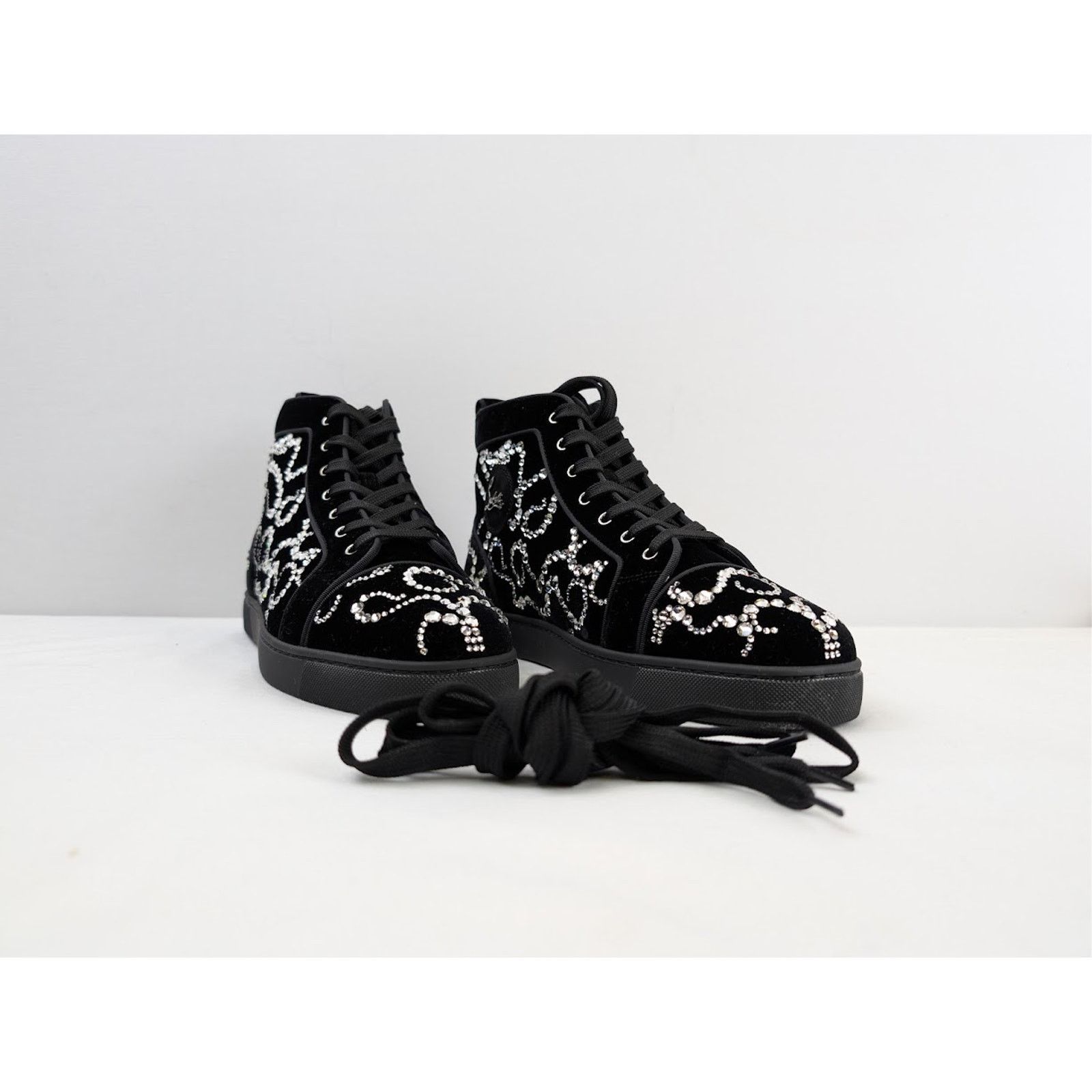 Christian Louboutin o1rshd1 Octolouis Strass Sneakers in Black/Crystal Size US 13 / EU 46 - 4 Thumbnail