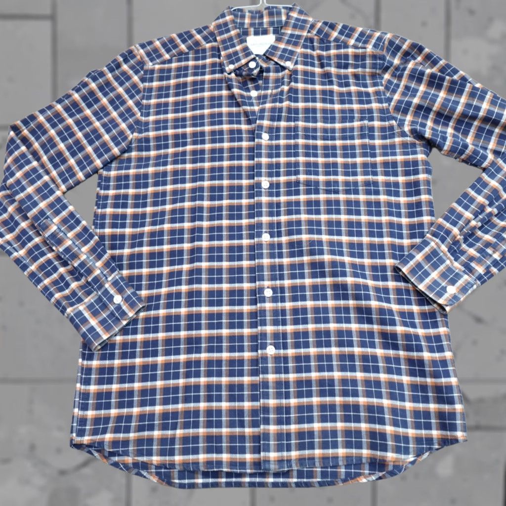Saturdays NYC Saturdays NYC Shirt Medium Blue Plaid Long Sleeve OCBD Cotton Oxford Mens Size US M / EU 48-50 / 2 - 1 Thumbnail