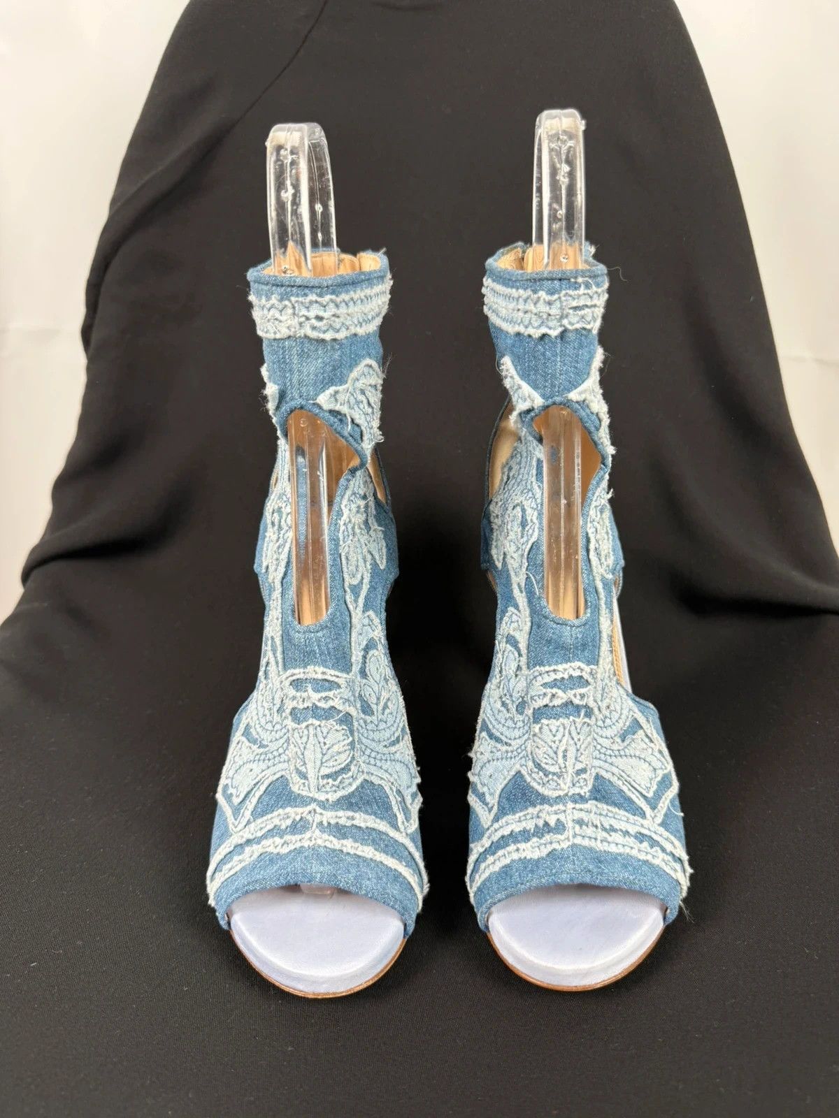 Ermanno Scervino Ermanno Scervino Denim Cloth Sandals Heels size 37 Size US 7 / IT 37 - 2 Thumbnail