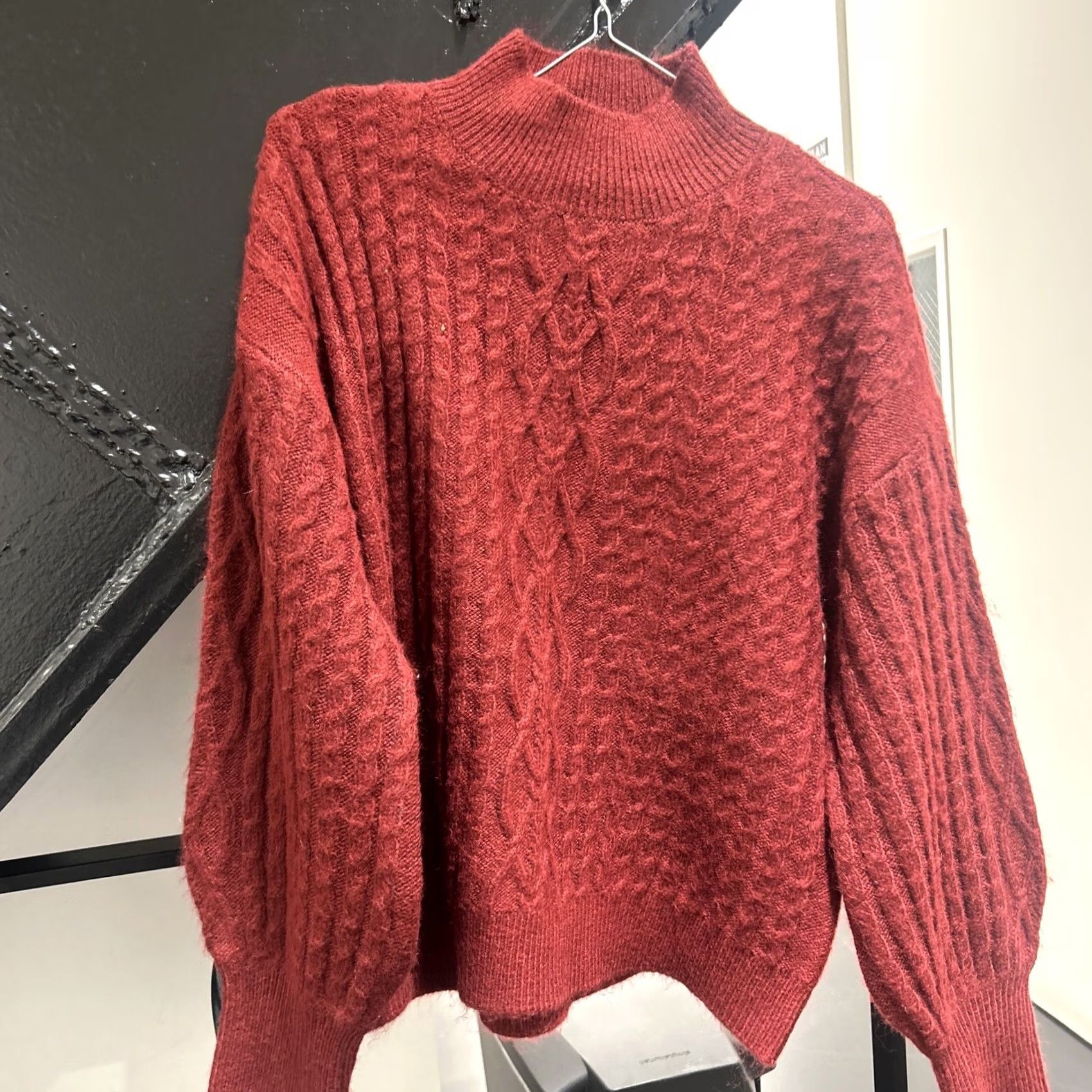Vintage CeCe Sweater Pullover Mock Neck Long Sleeve Burgundy L CeCe Size L / US 10 / IT 46 - 2 Thumbnail