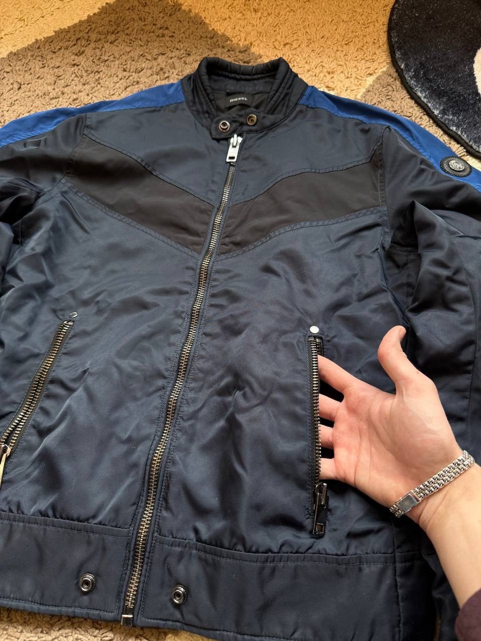 Diesel Diesel Flying Cougar Jacket Light Dark Blue Nylon Bomber Size US S / EU 44-46 / 1 - 4 Thumbnail