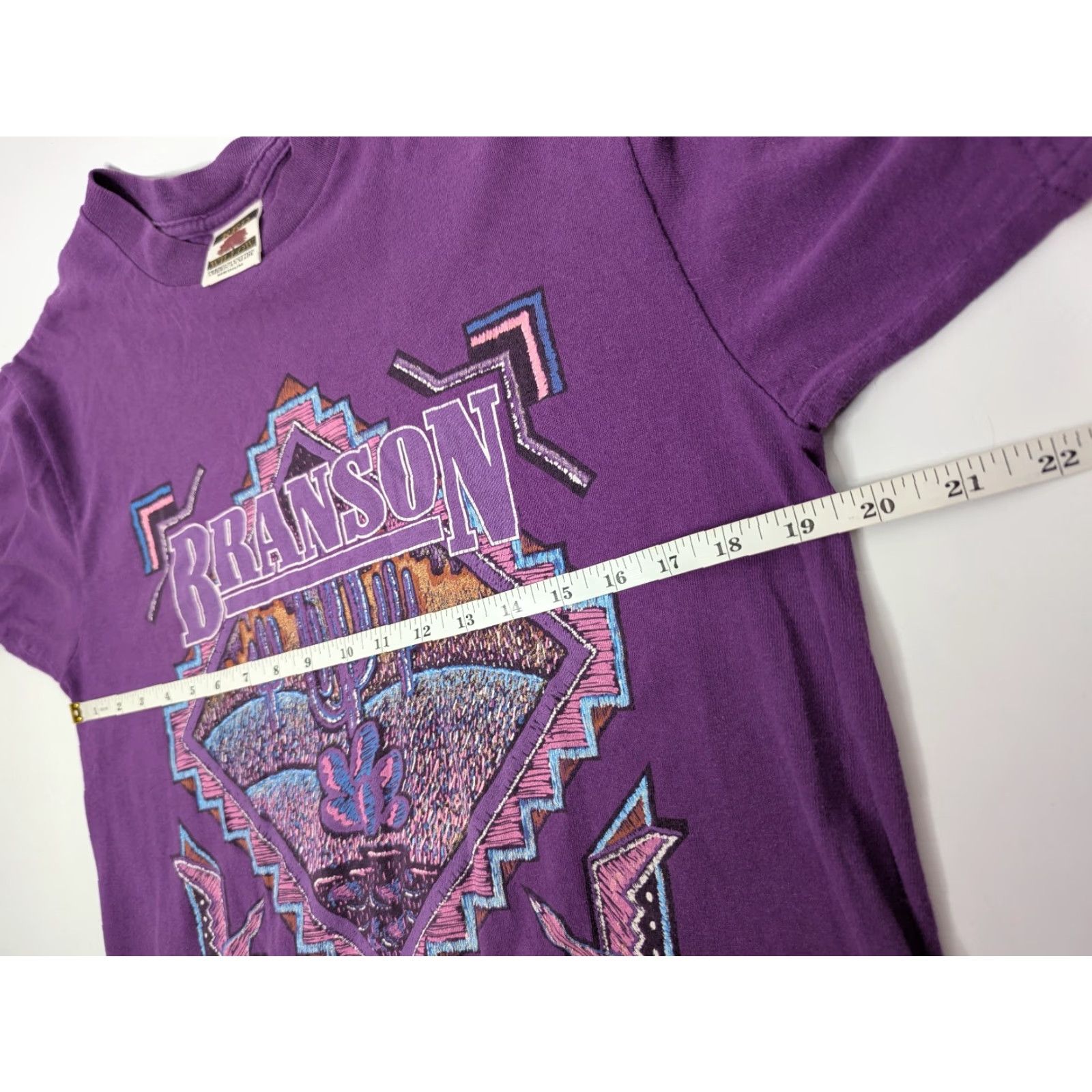 Vintage VINTAGE Red Willow Shirt Mens 90s Purple Cotton 1990s Branson Missouri 90s Single Stitch Crew Neck Short Sleeve Medium X-Large?? Size US M / EU 48-50 / 2 - 5 Thumbnail