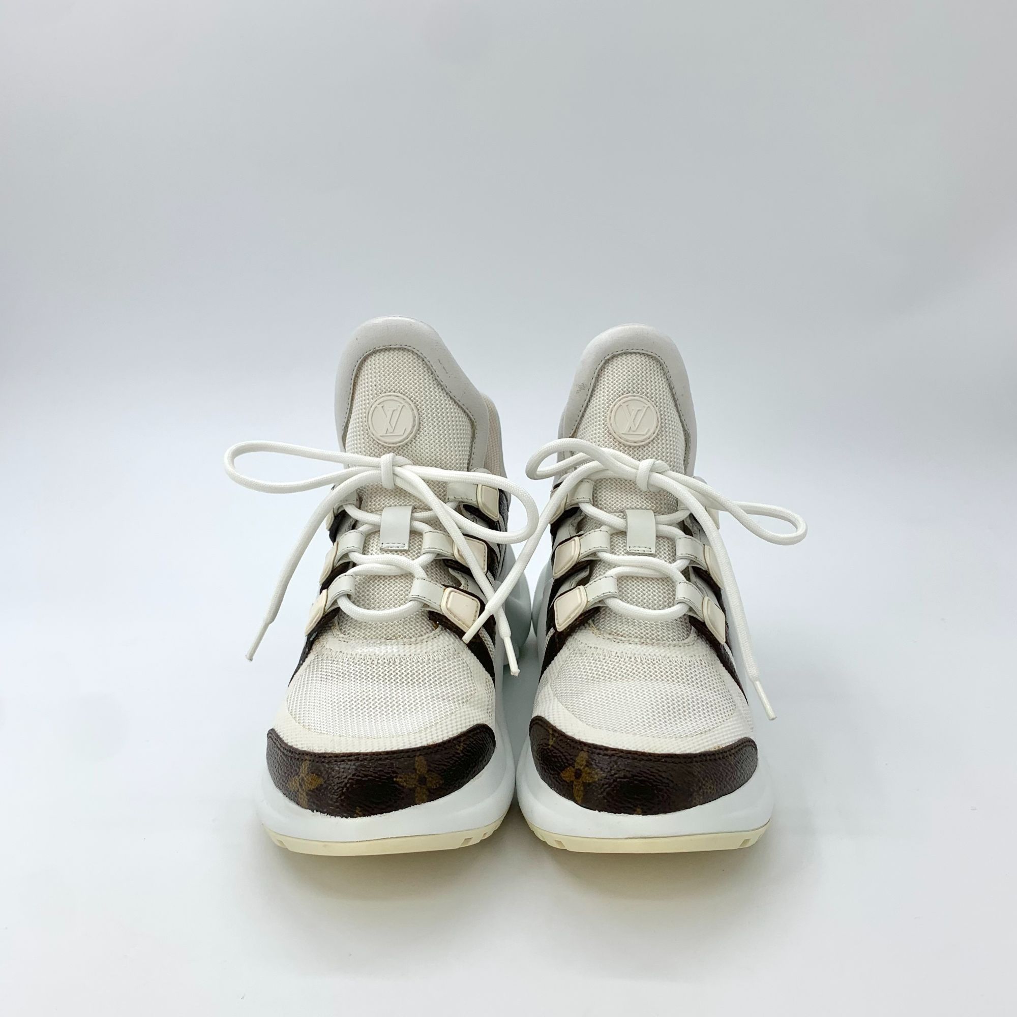 Louis Vuitton Louis Vuitton Archlight Womens Sneakers White/Brown Monogram Size US 5.5 / IT 35.5 - 3 Thumbnail