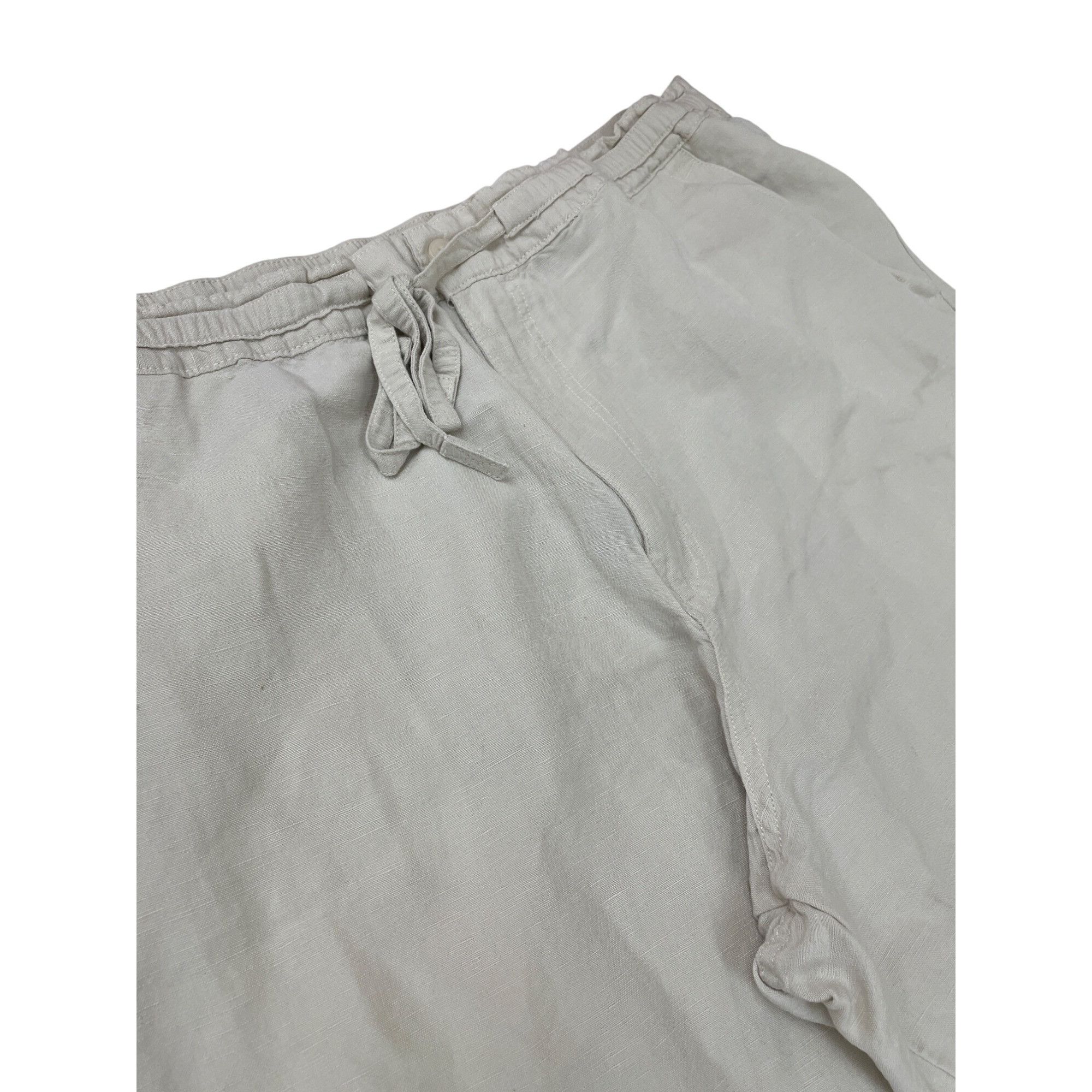 Cubavera Cubavera womans beige Drawstring Linen blend wide leg pants Size 24" / US 00 / IT 34 - 2 Thumbnail