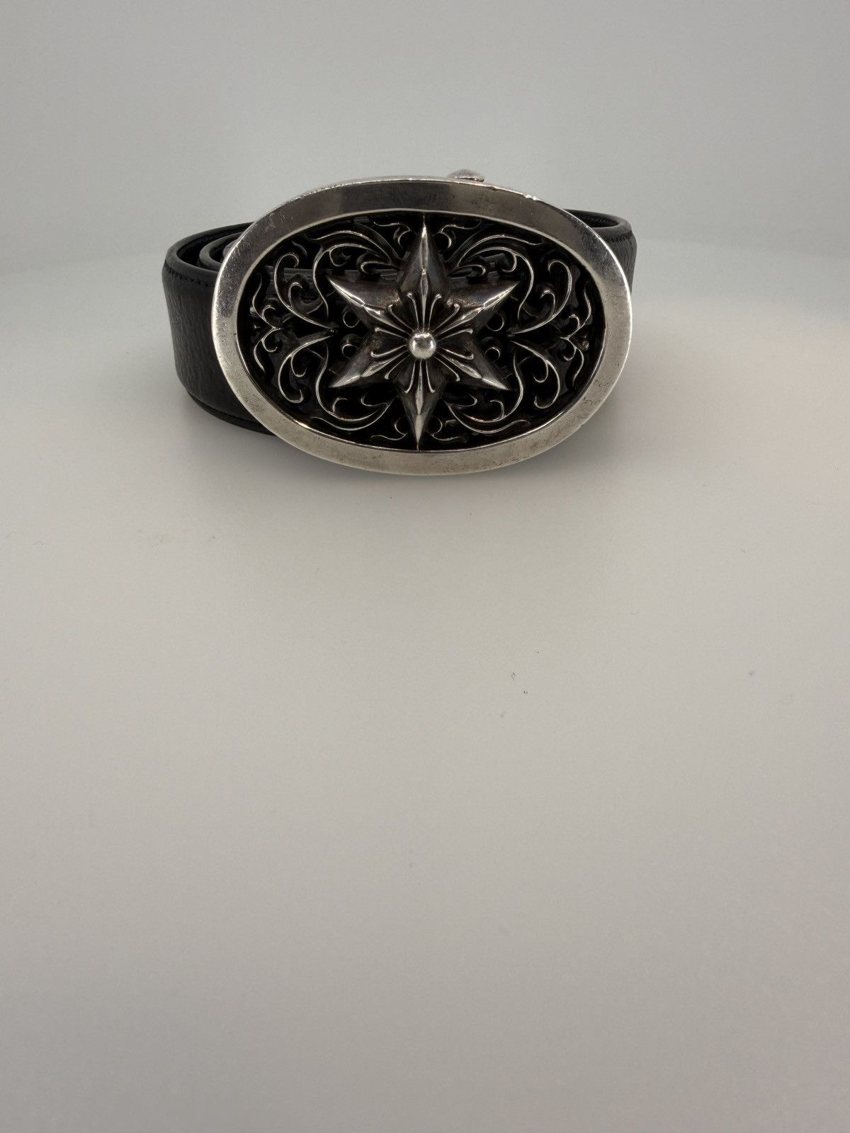 Chrome Hearts Chrome Hearts Star Oval Buckle + Belt Strap 1.5 Inches Size 34 - 1 Thumbnail