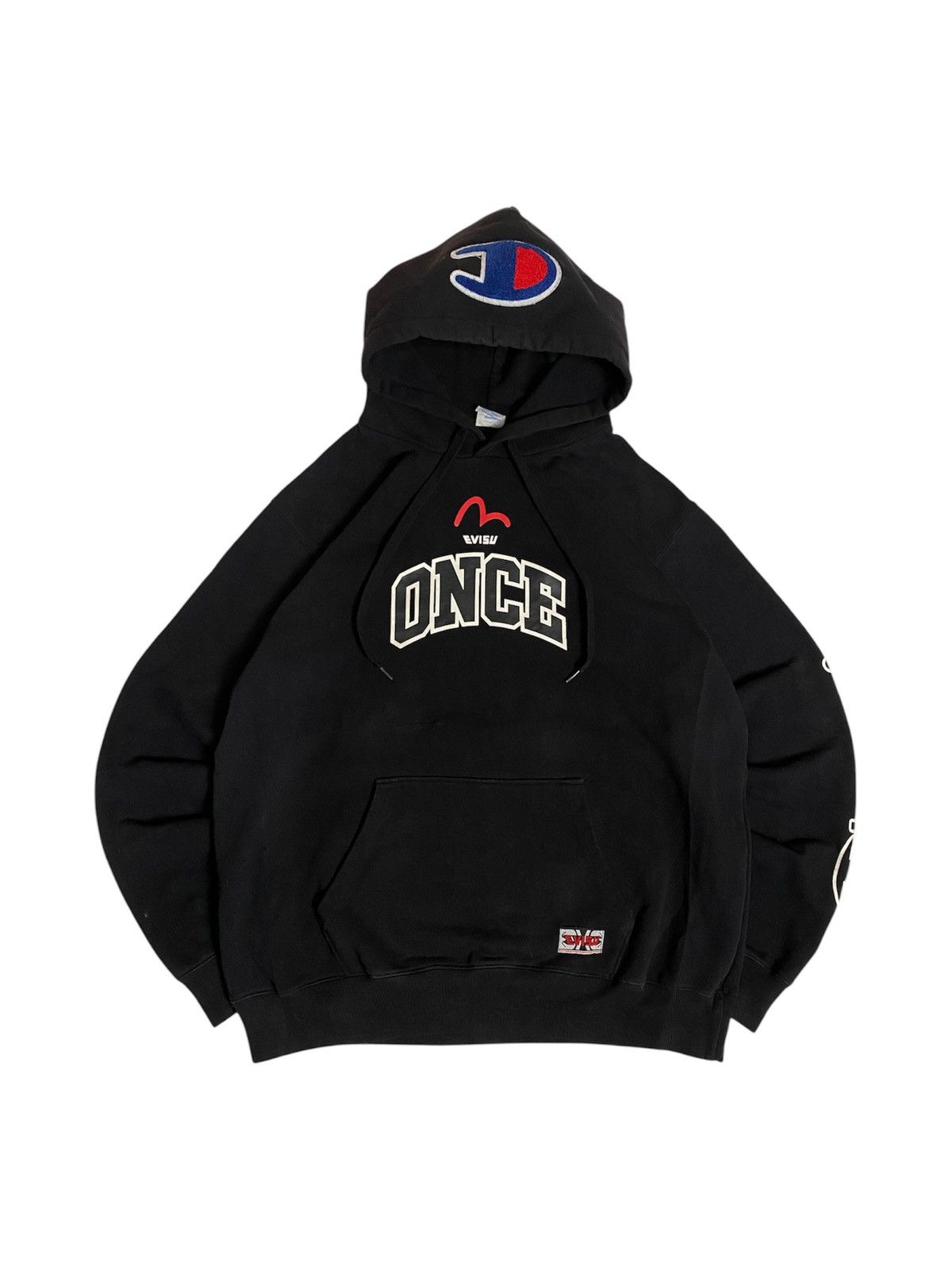 Evisu VERY RARE ‼️ Evisu X Champion Spellout Hoodie Size US XXL / EU 58 / 5 - 1 Thumbnail