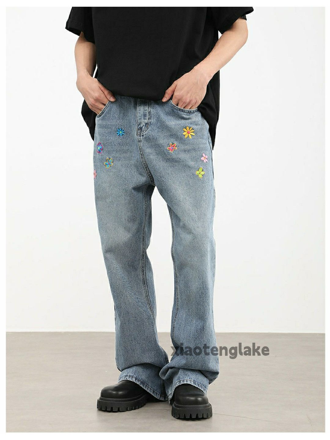 Jean × Vintage washed faded y2k skate hiphop pattern yuppie jeans Size US 30 / EU 46 - 4 Thumbnail