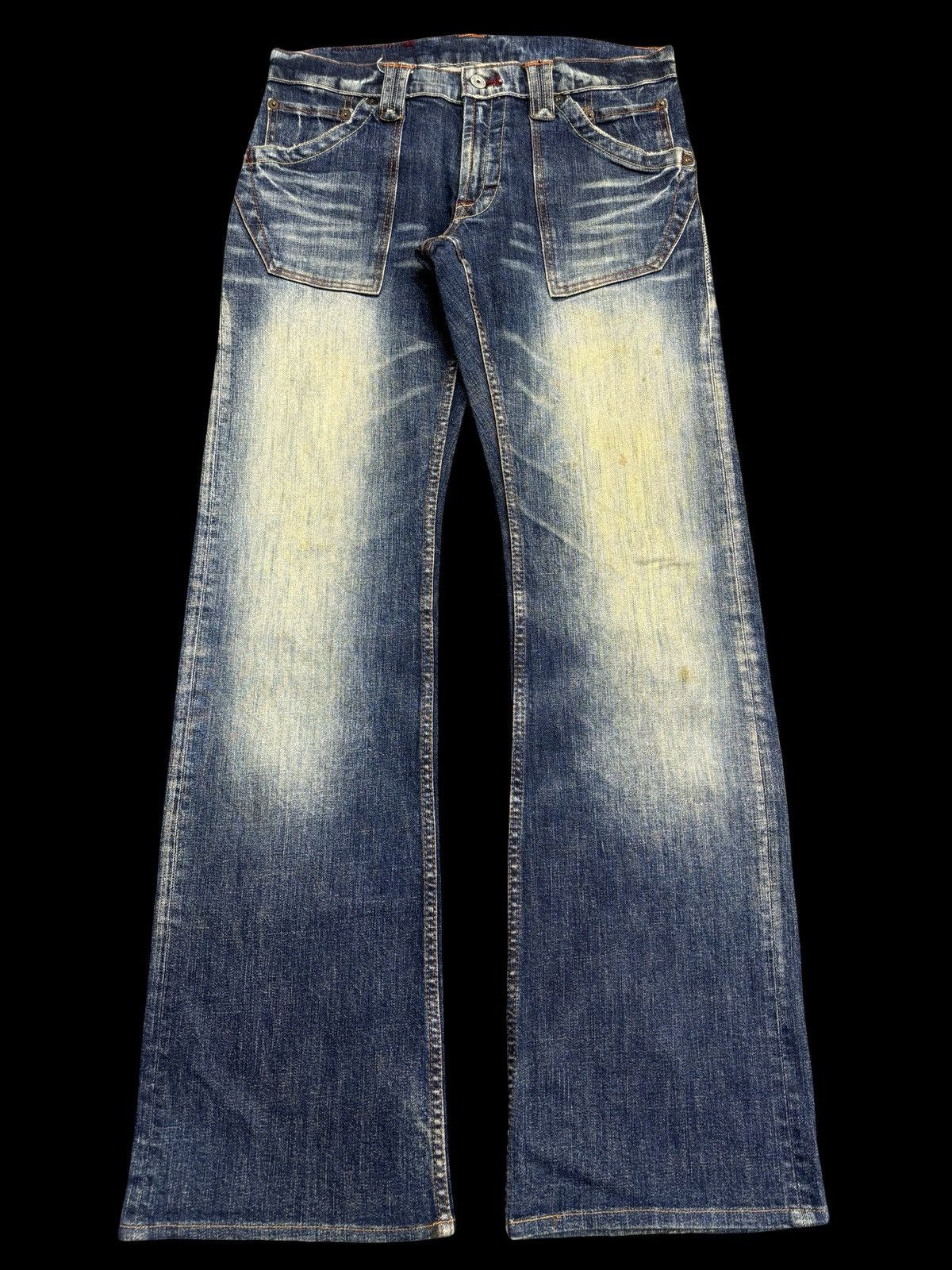 Japanese Brand 💥Super Flare💥Vtg 90s Style Blue Way StoneWash Denim F472 Size US 32 / EU 48 - 1 Thumbnail