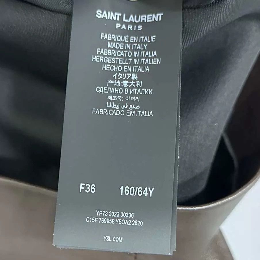 Saint Laurent Paris Saint Laurent Paris Women's Black Leather Skirt 36 Size 26" / US 2 / IT 38 - 5 Thumbnail