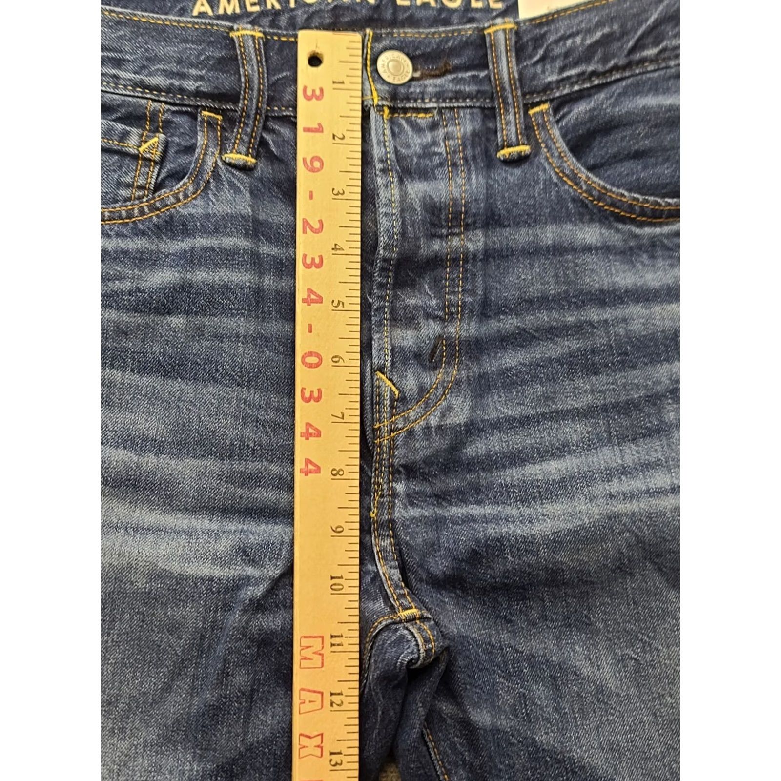 American Eagle Outfitters American Eagle Outfitters Jeans Mens 30x32 Athletic Fit Straight Leg Button Fly Blue Denim Cotton Polyester Casual Size US 30 / EU 46 - 5 Thumbnail