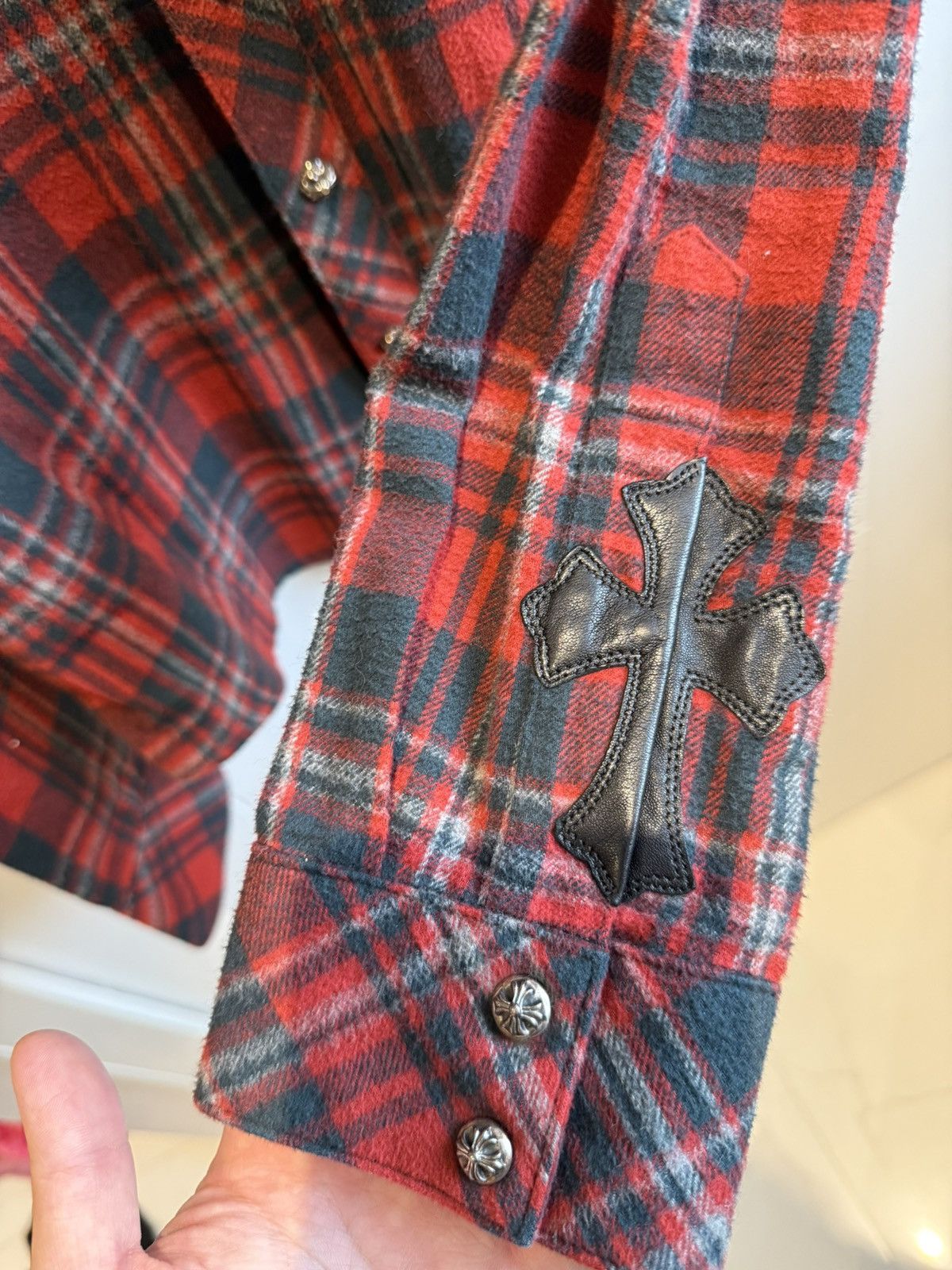 Chrome Hearts Leather fleur flannel with cross patch Size US M / EU 48-50 / 2 - 5 Thumbnail
