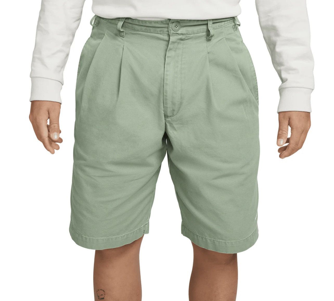Nike Nike Men's Life Pleated Chino Shorts Oil Green/White Size US 32 / EU 48 - 1 Thumbnail