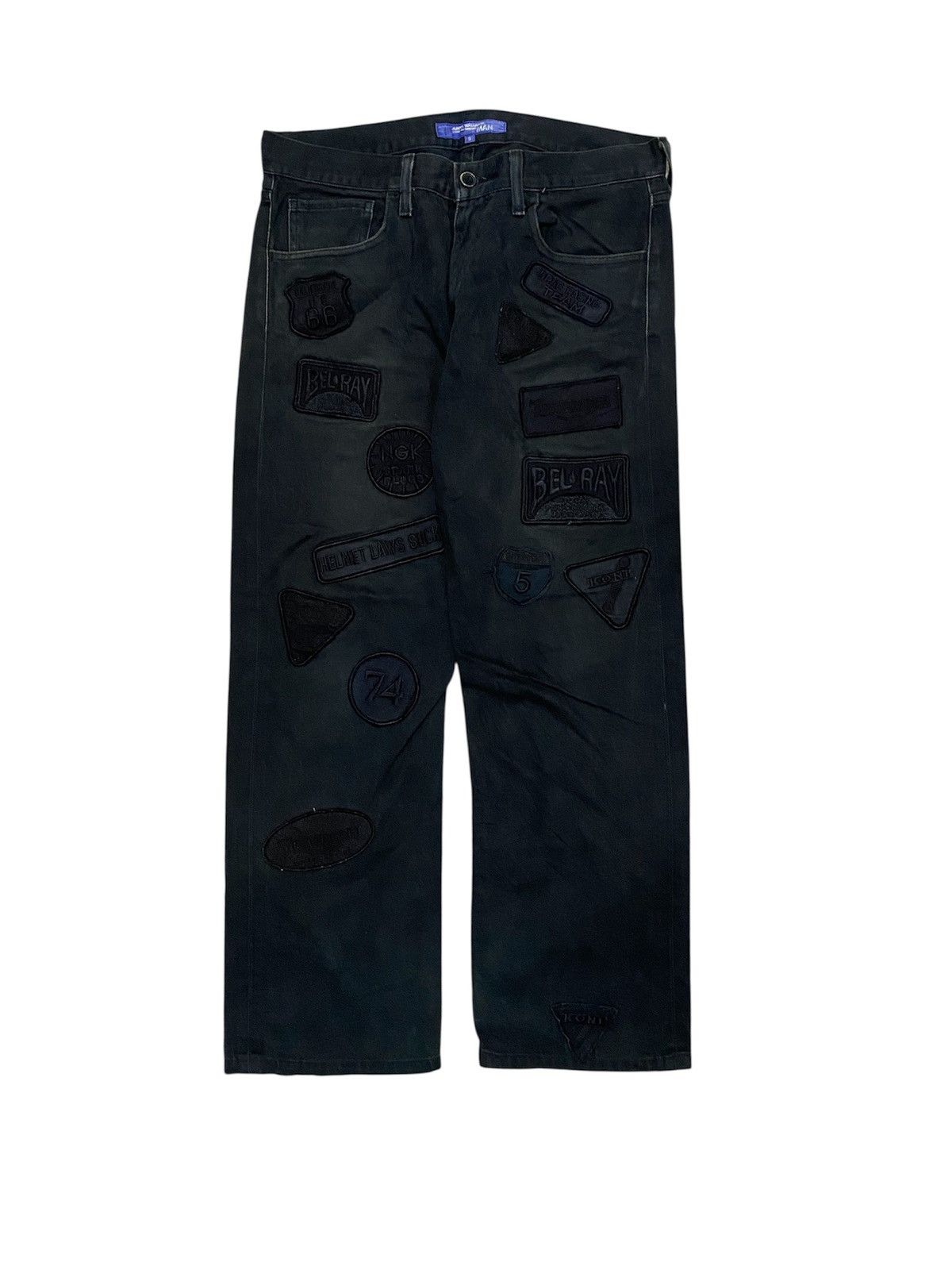 Comme des Garcons Homme Plus 2002 Junya Watanabe "Motorcycle Patch" denim Size US 33 - 1 Thumbnail