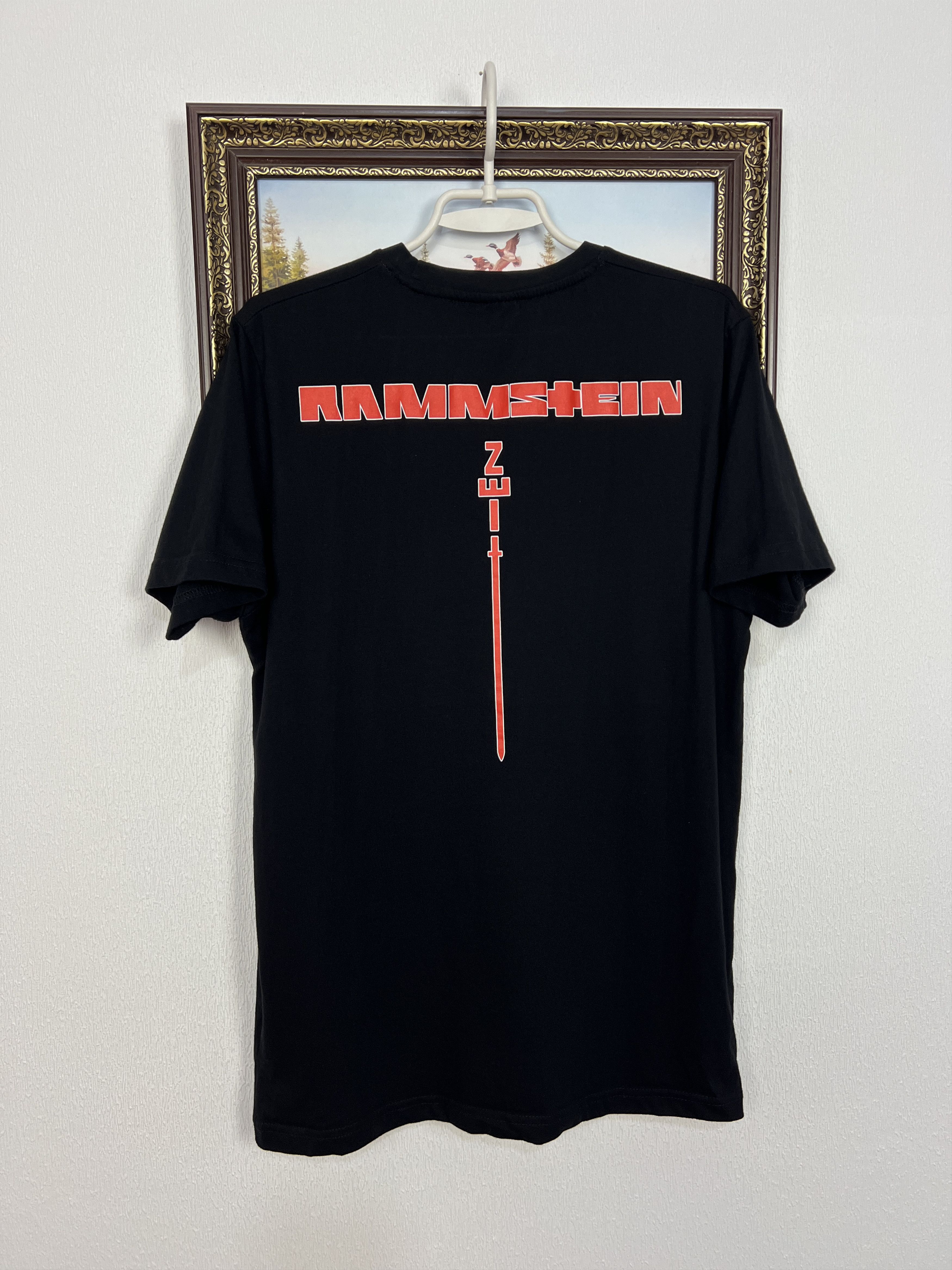 Vintage Rammstein Zeit Band Shirt Over Print Tee Rare Trikot Hype Size US L / EU 52-54 / 3 - 6 Thumbnail