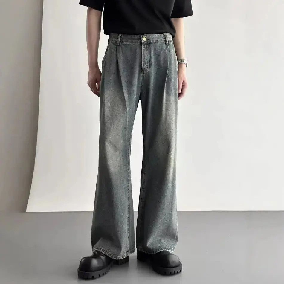 Japanese Brand Retro loose straight leg wide leg jeans Size US 32 / EU 48 - 2 Thumbnail